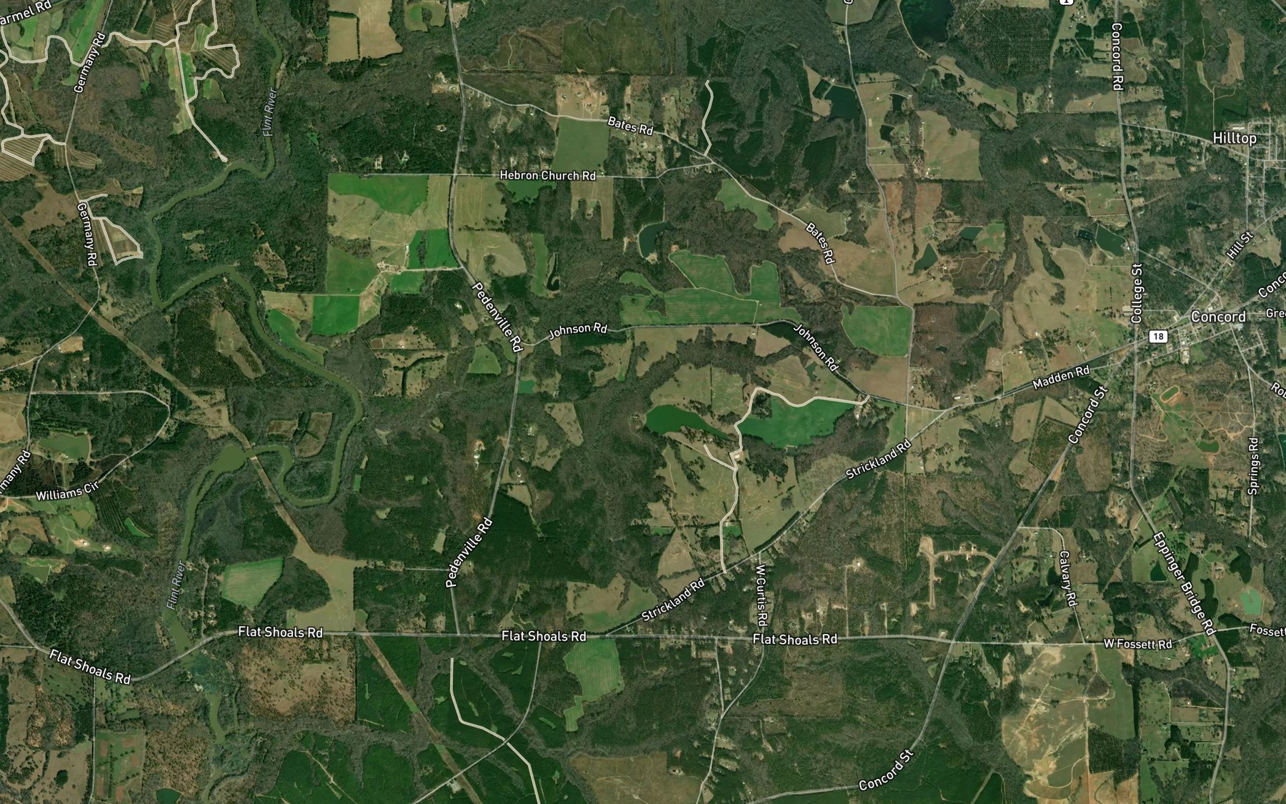 Satellite map of the Jones Lake