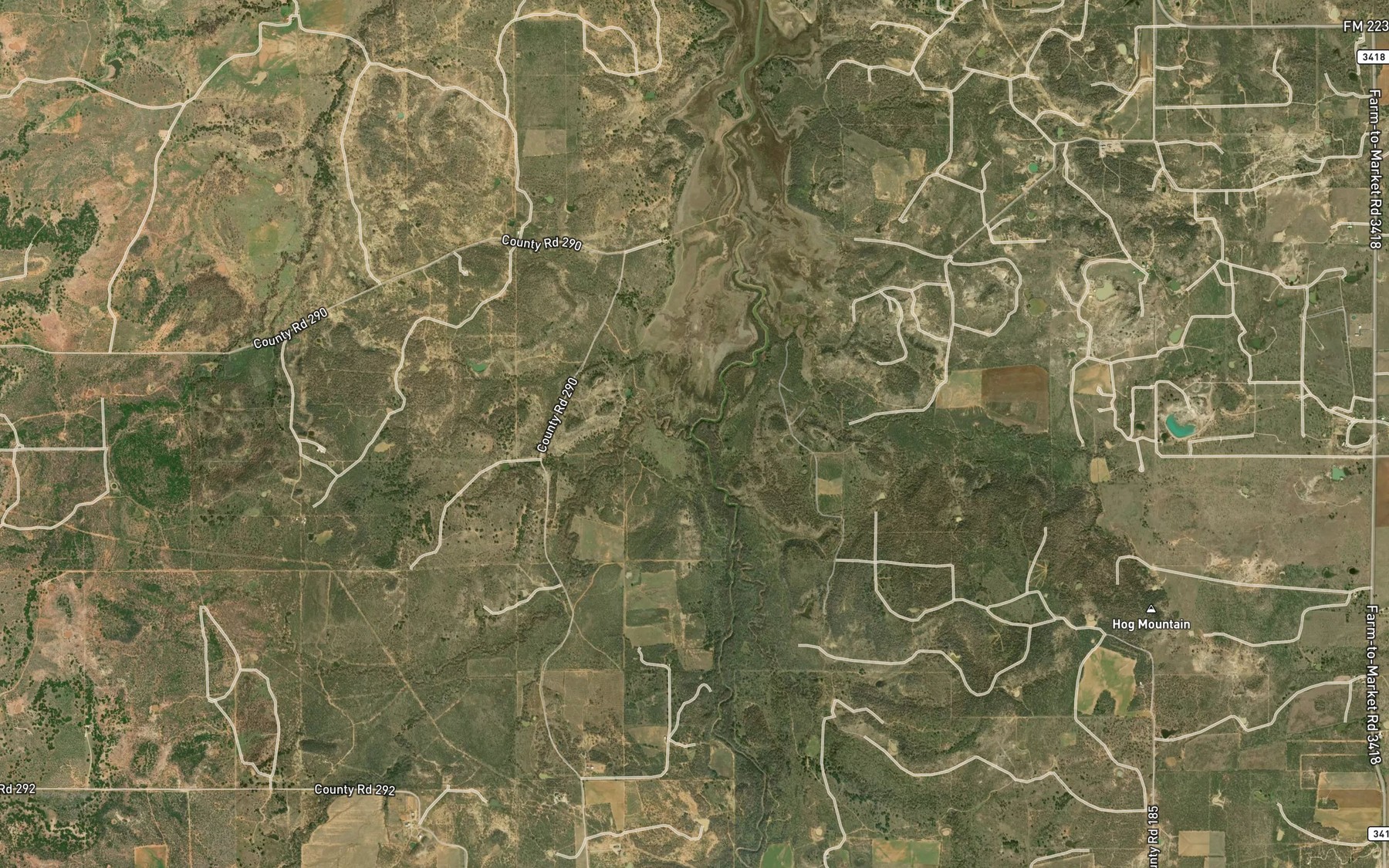 Satellite map of the Plum Branch