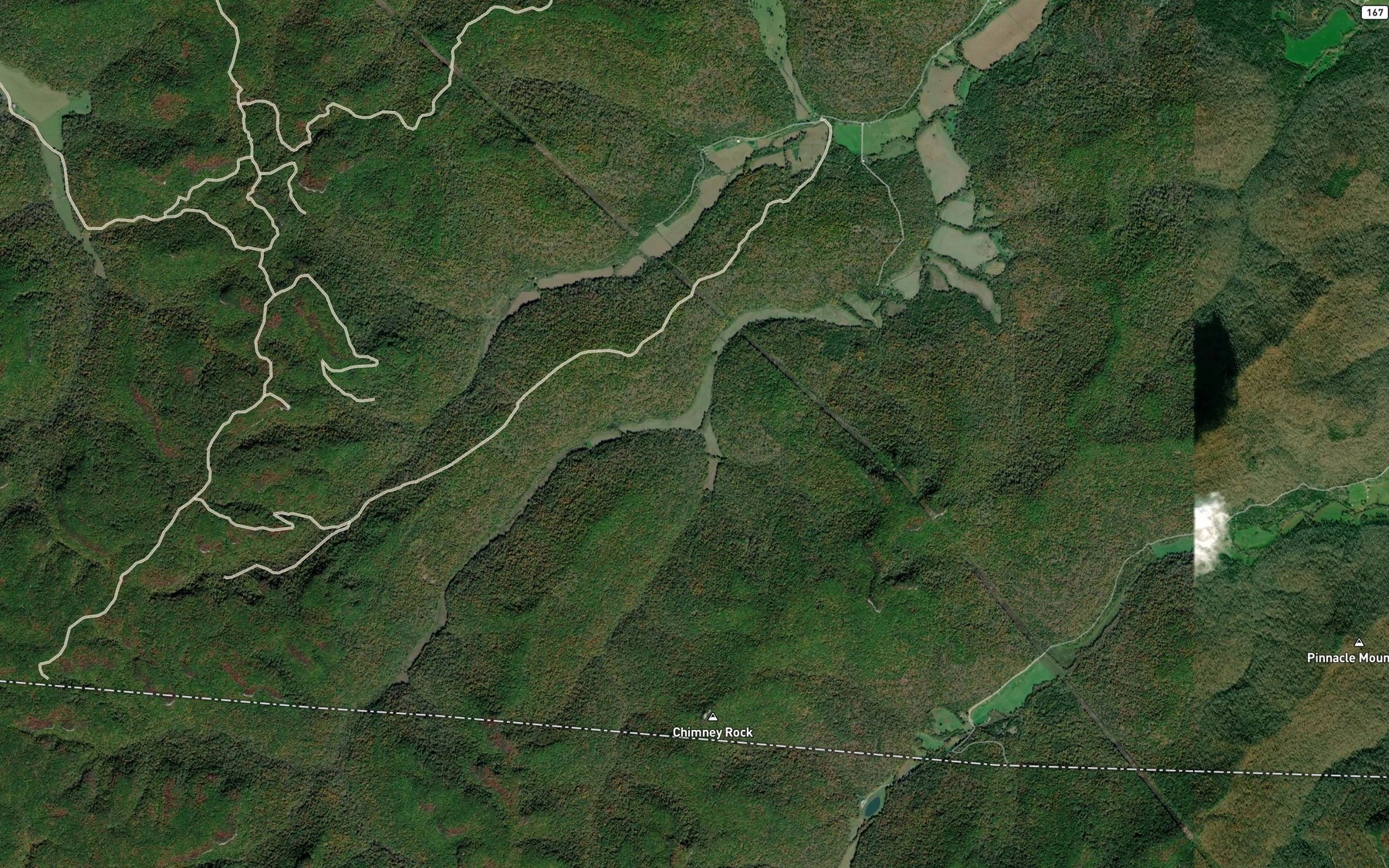 Satellite map of the Dobbs Creek