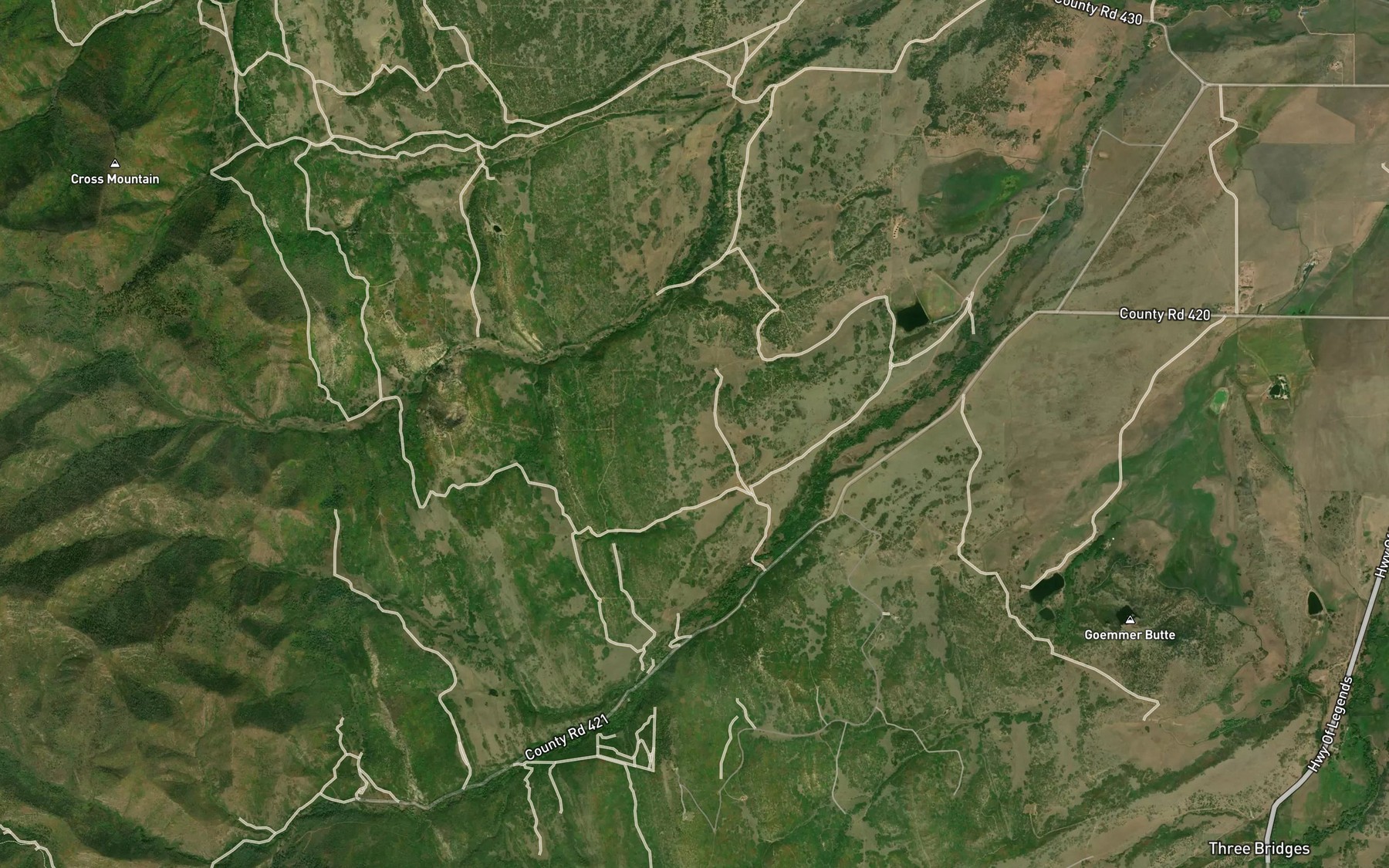 Satellite map of the Fielden Reservoir