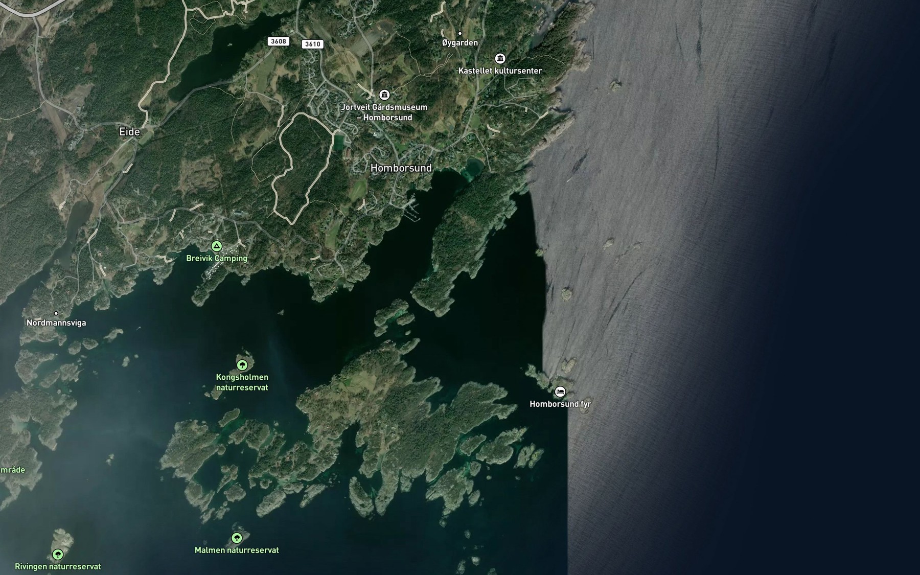 Satellite map of the Makrellbukta