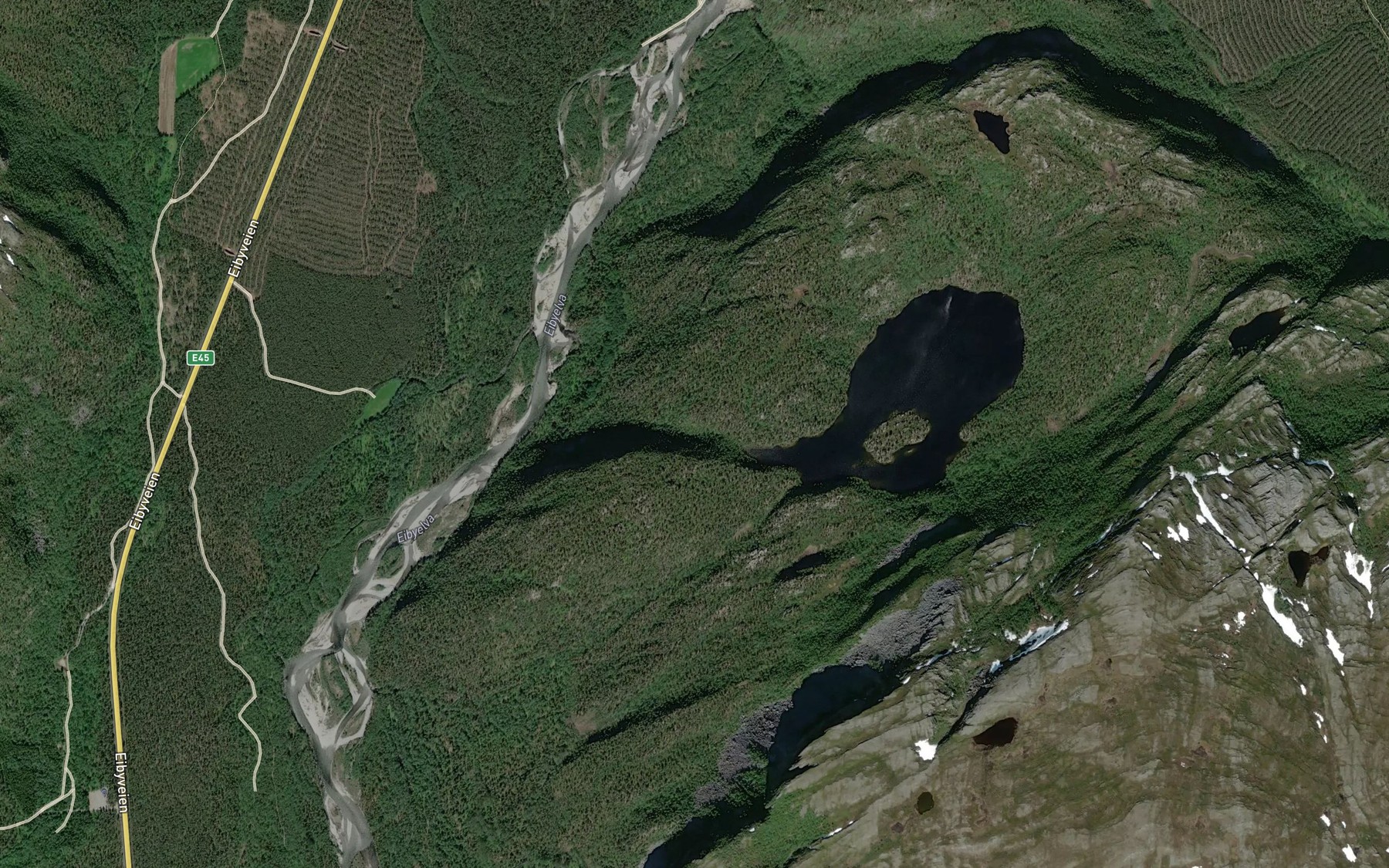 Satellite map of the Feskabekken