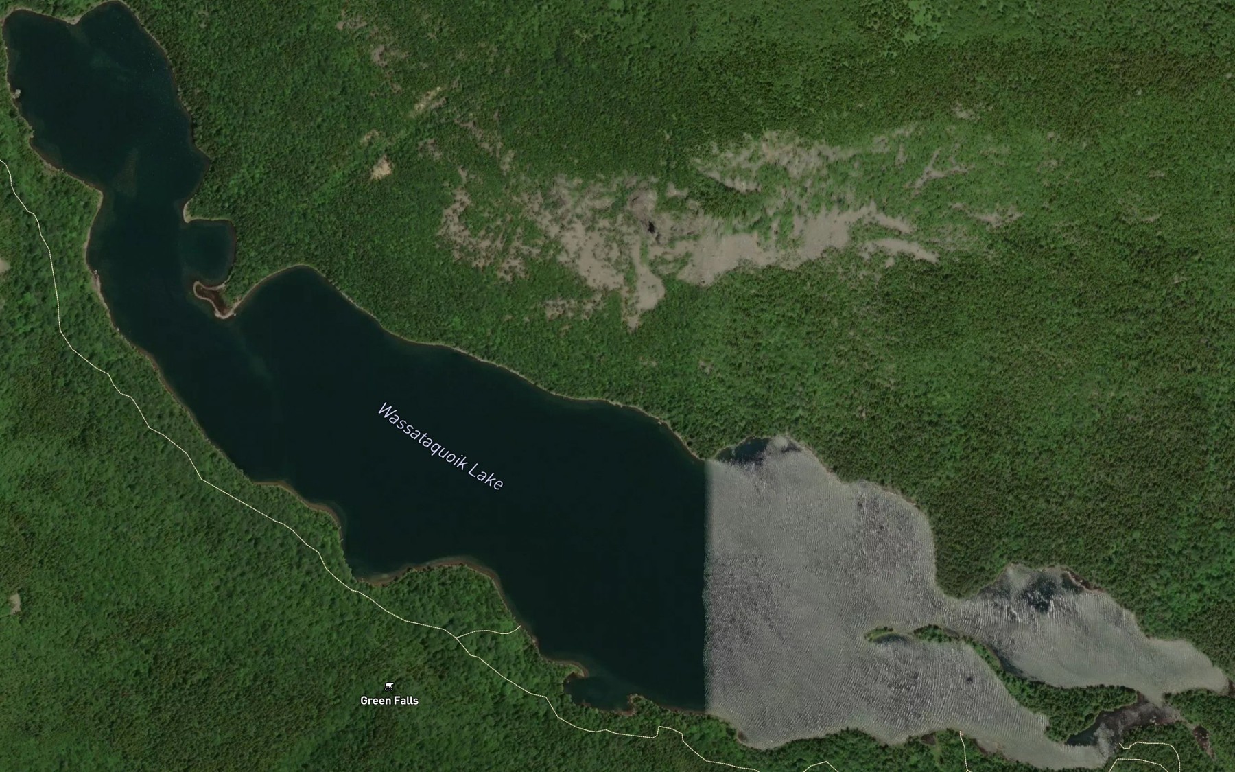 Satellite map of the Wassataquoik Lake