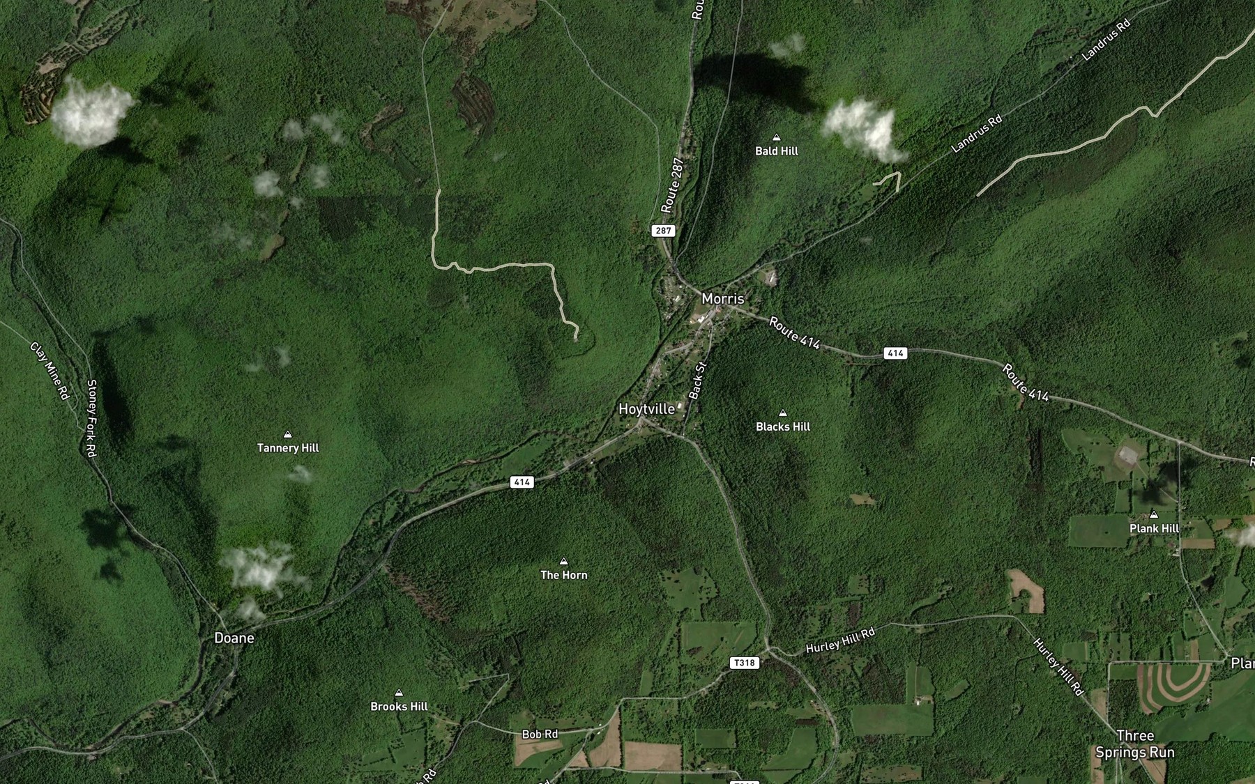 Satellite map of the Harrison Run