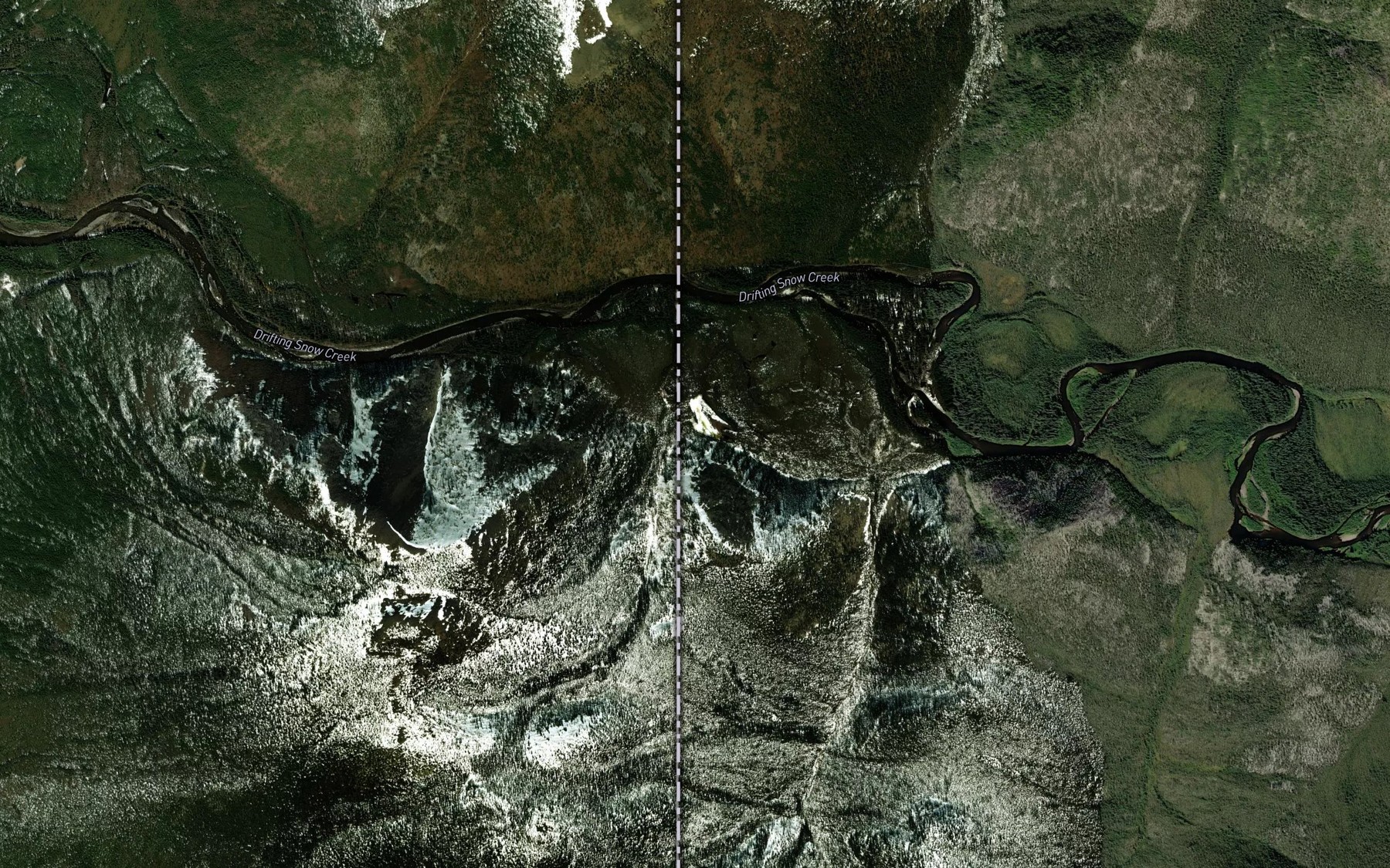 Satellite map of the Bern Creek