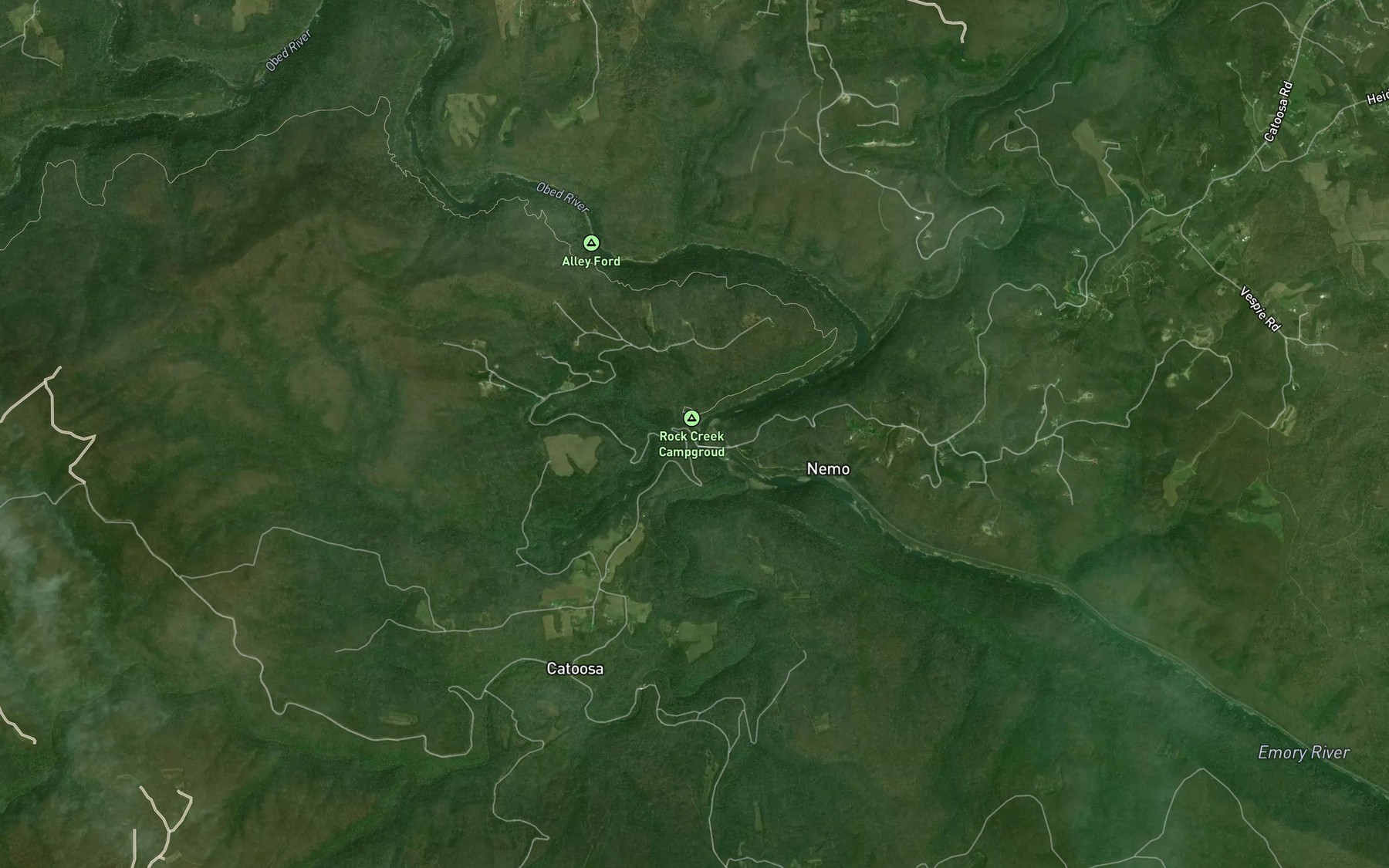 Satellite map of the Rock Creek