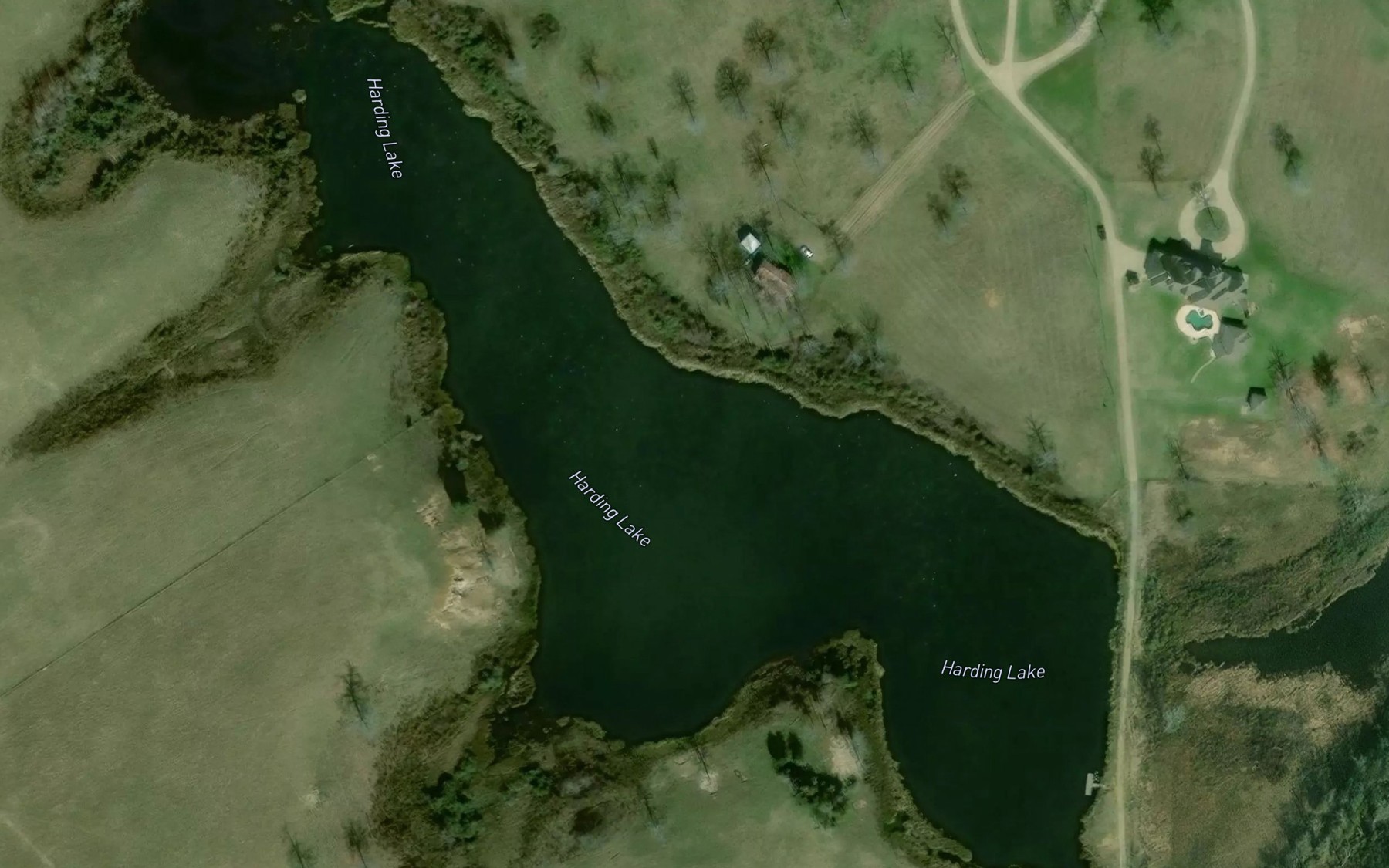 Satellite map of the Harding Lake