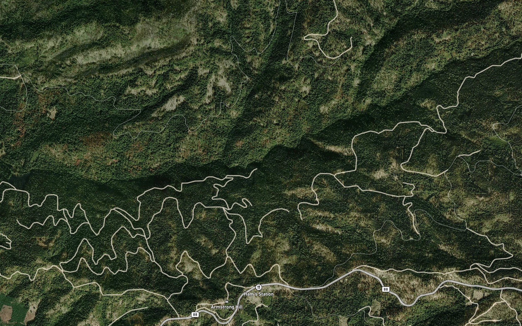 Satellite map of the Prospect Creek