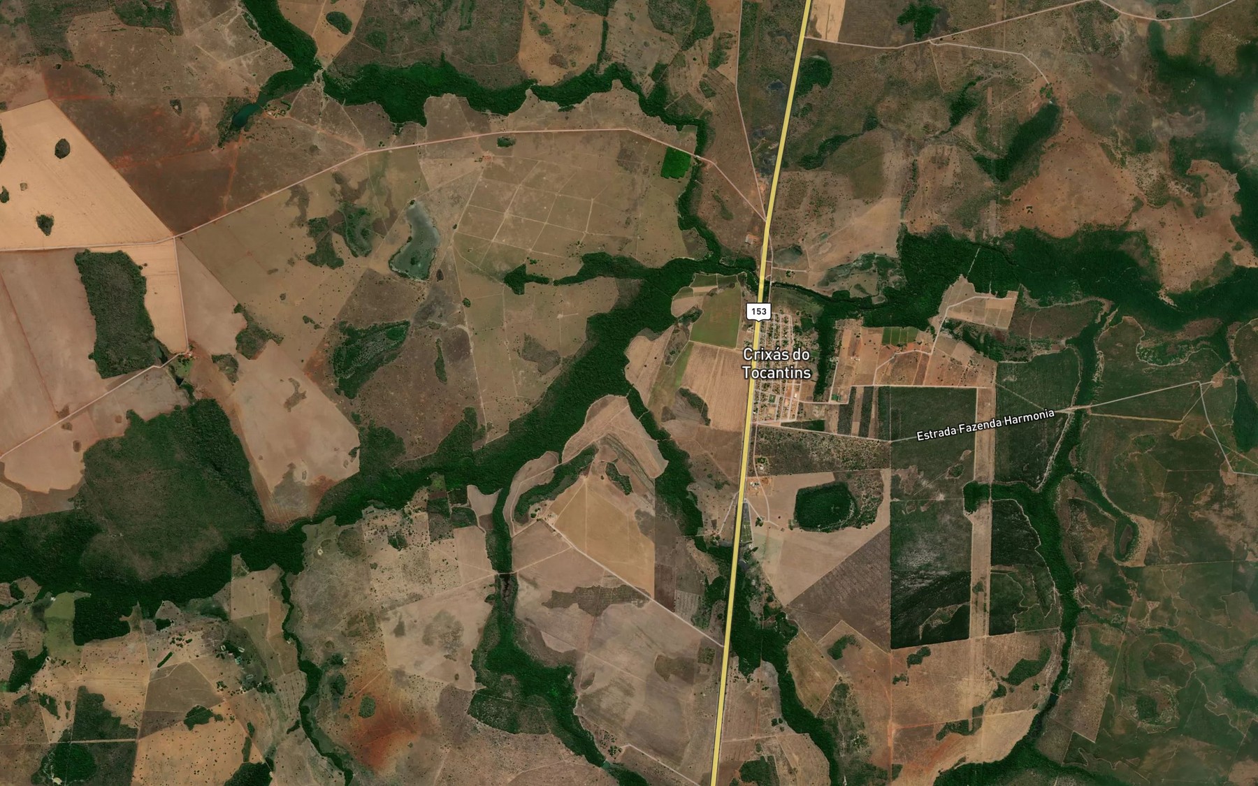 Satellite map of the Ribeirao Santa Teresa