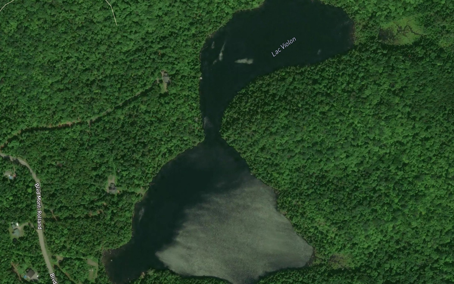 Satellite map of the Lac Violon