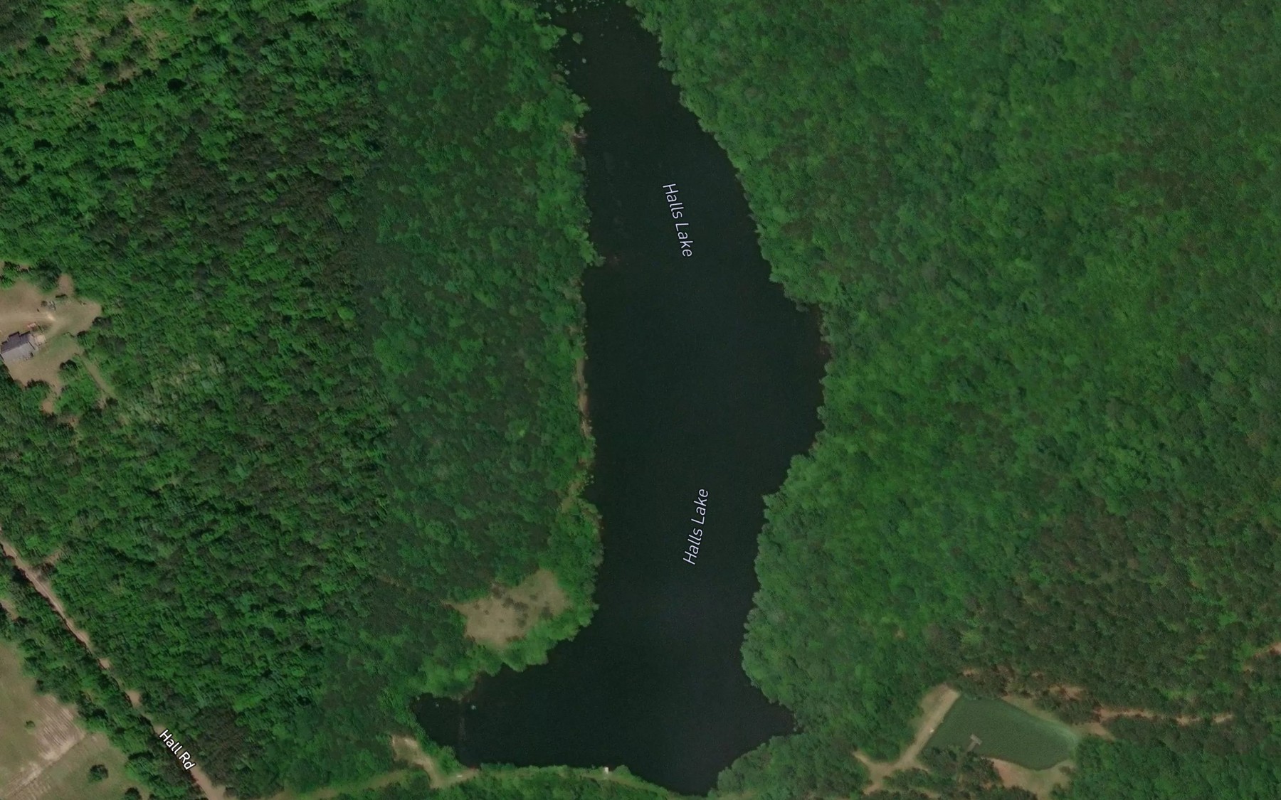 Satellite map of the Halls Lake