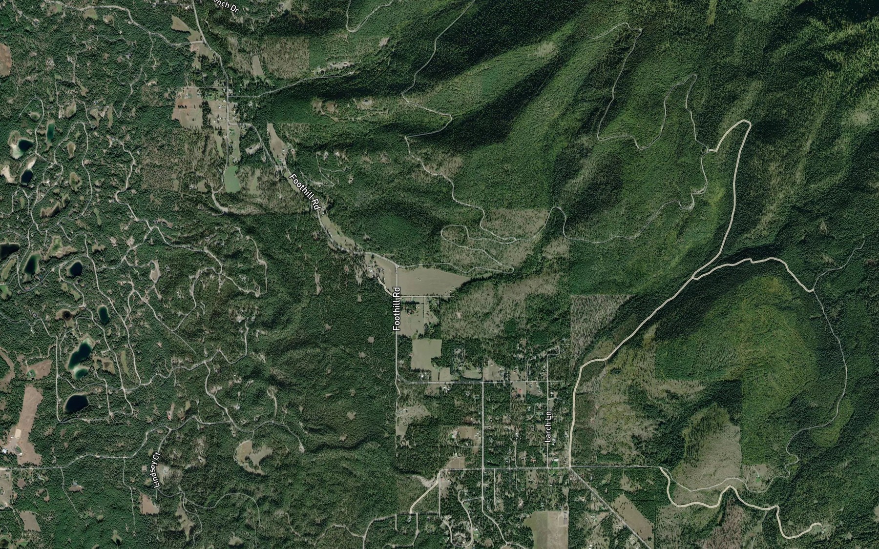 Satellite map of the Olson Creek