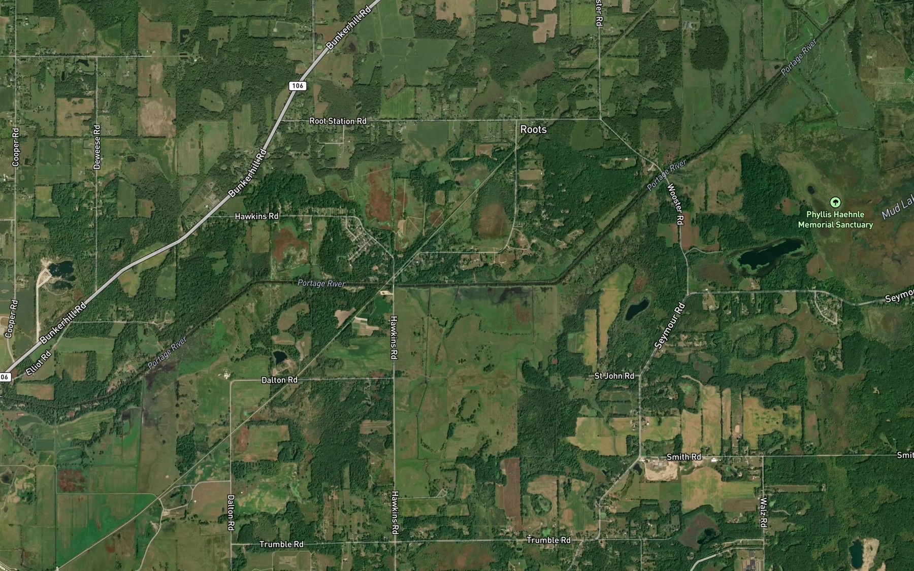 Satellite map of the Wildcat Creek