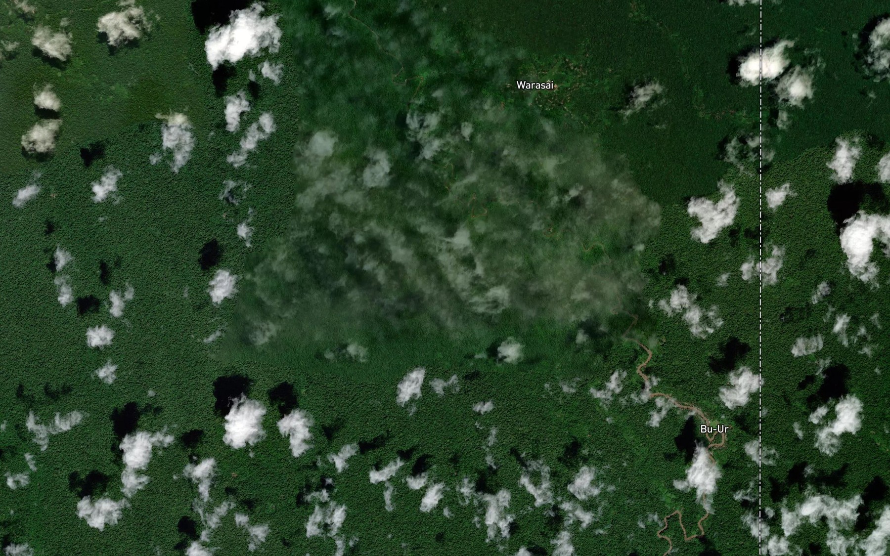 Satellite map of the Nerendu River