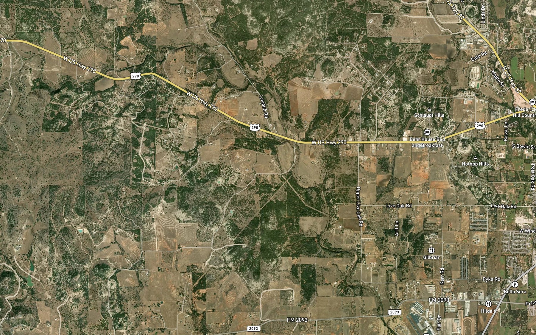 Satellite map of the Guenther Spring