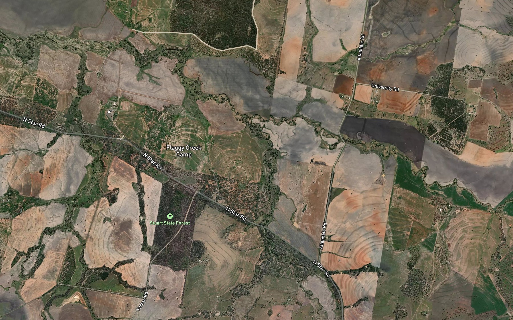 Satellite map of the Crawfords Arm Creek