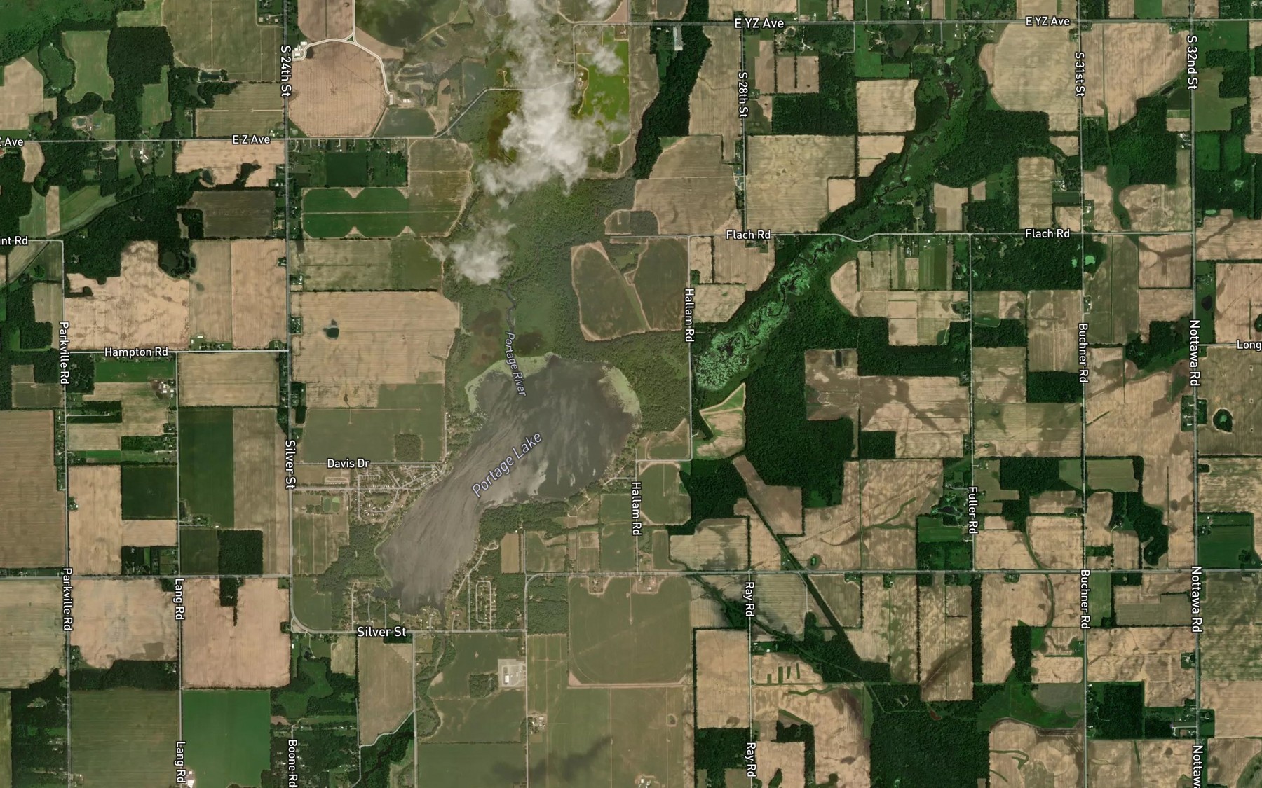 Satellite map of the Butternut Creek