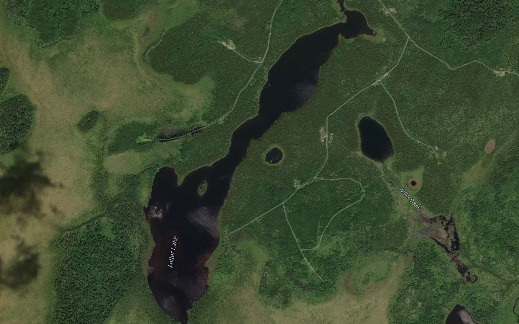 Satellite map of the Antler Lake