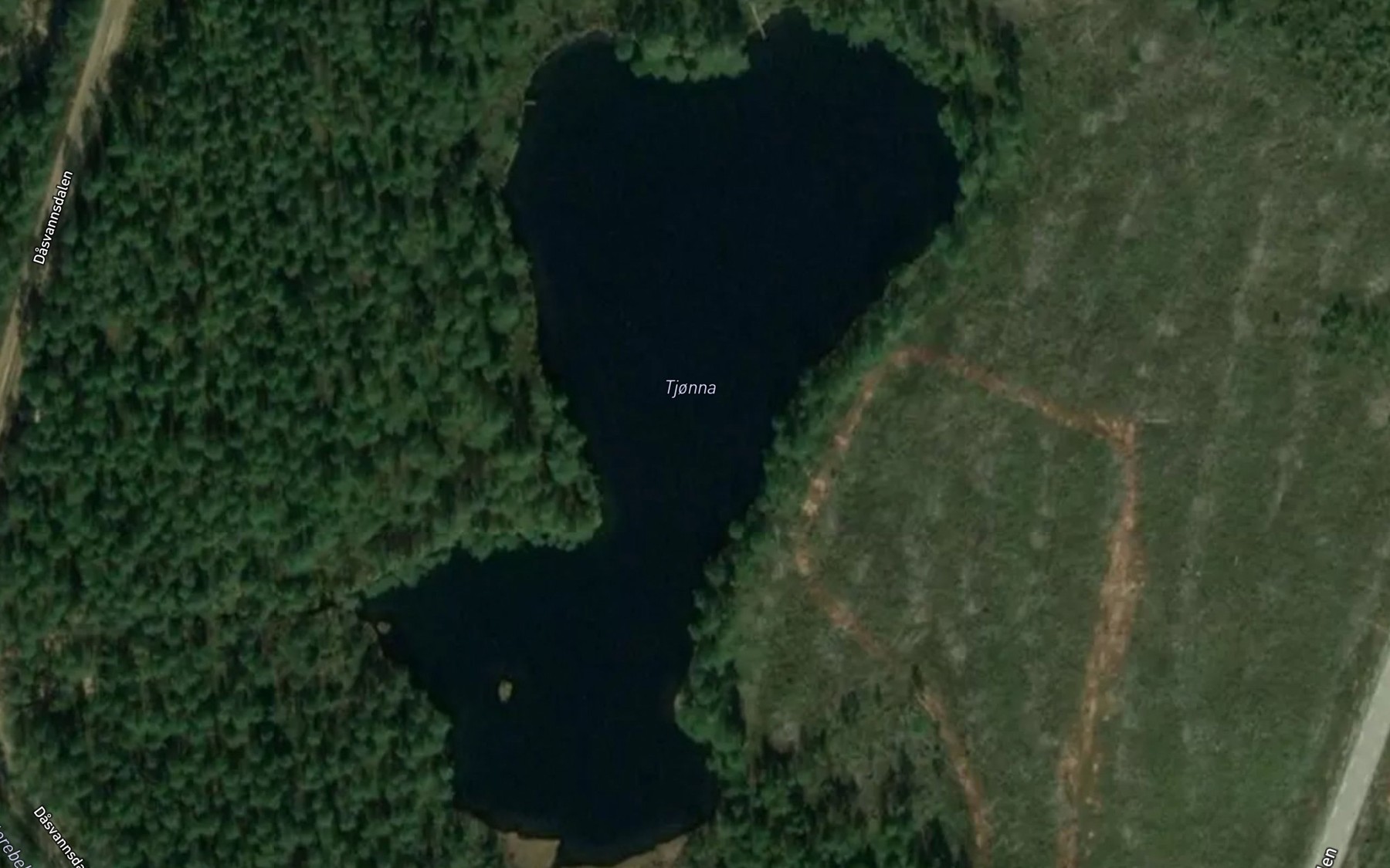 Satellite map of the Tjonna