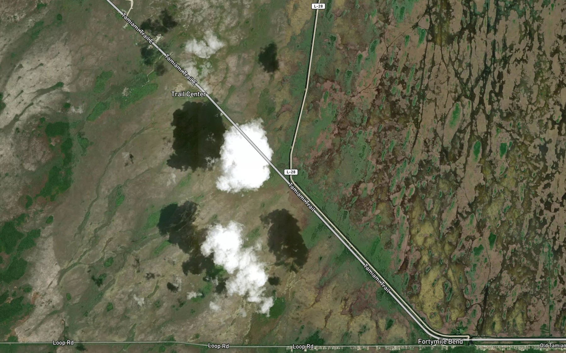 Satellite map of the Tamiami Canal Number C-4