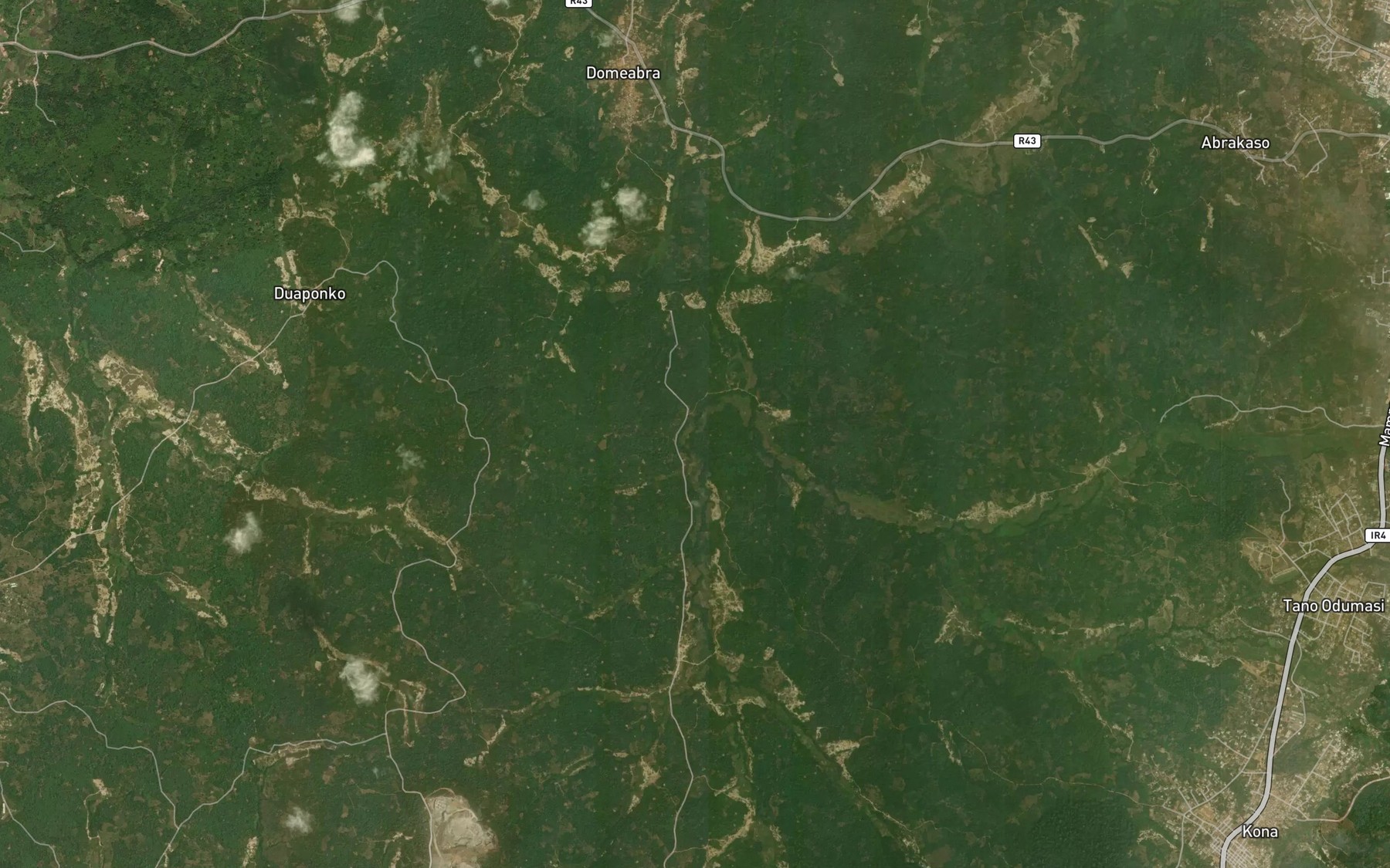 Satellite map of the Obrumadai