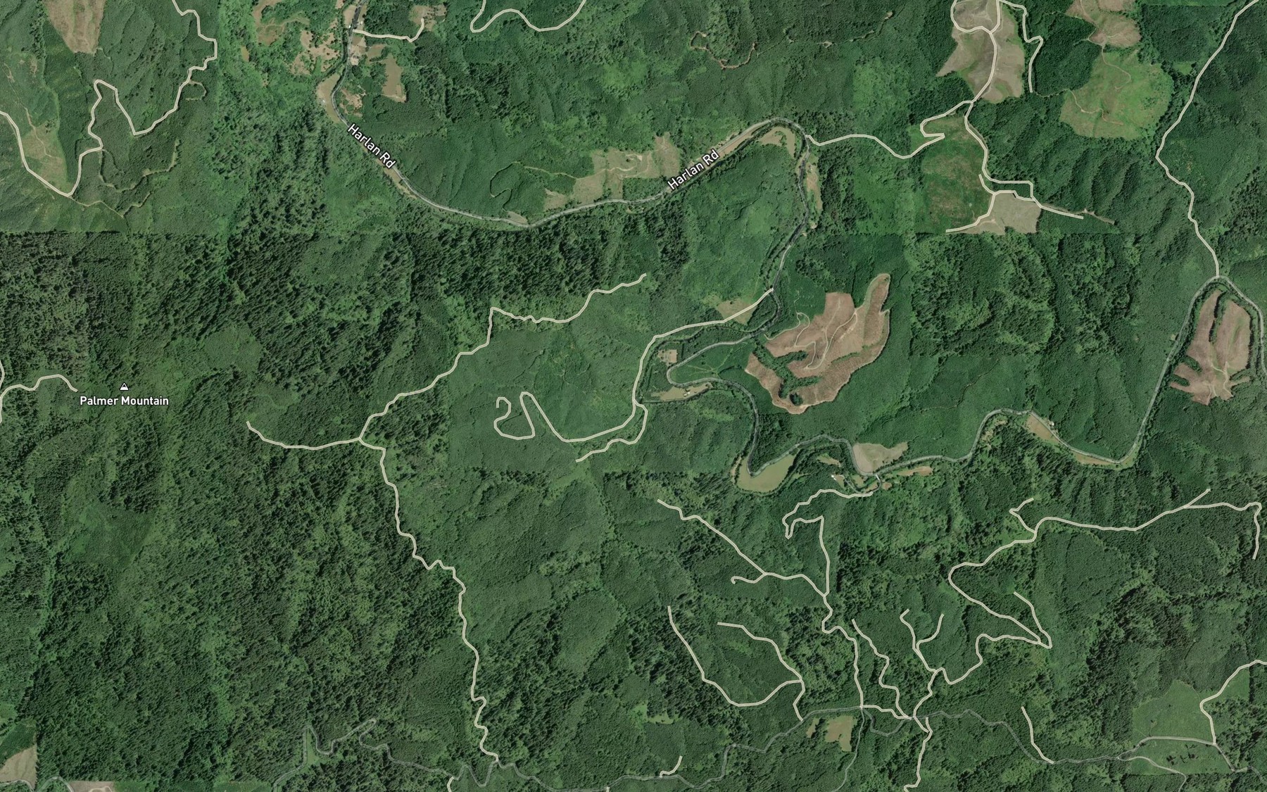 Satellite map of the Bull Creek