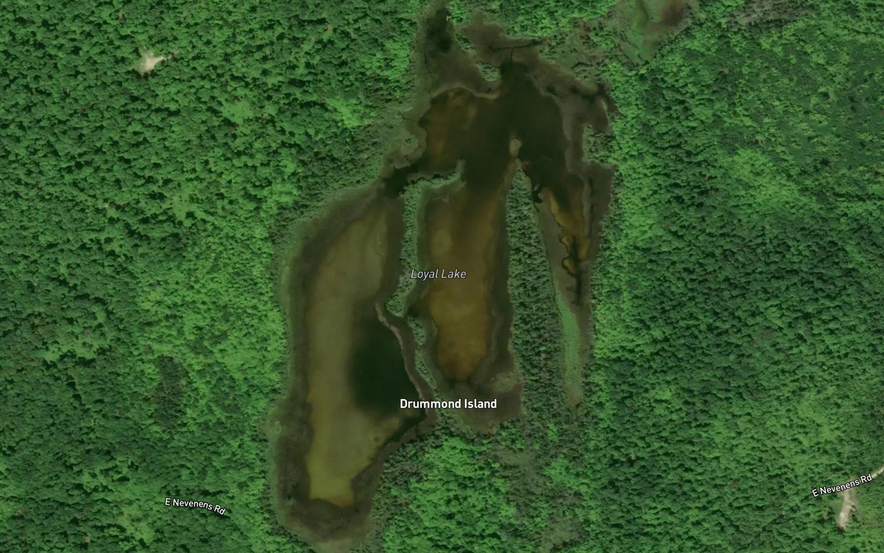 Satellite map of the Loyal Lake