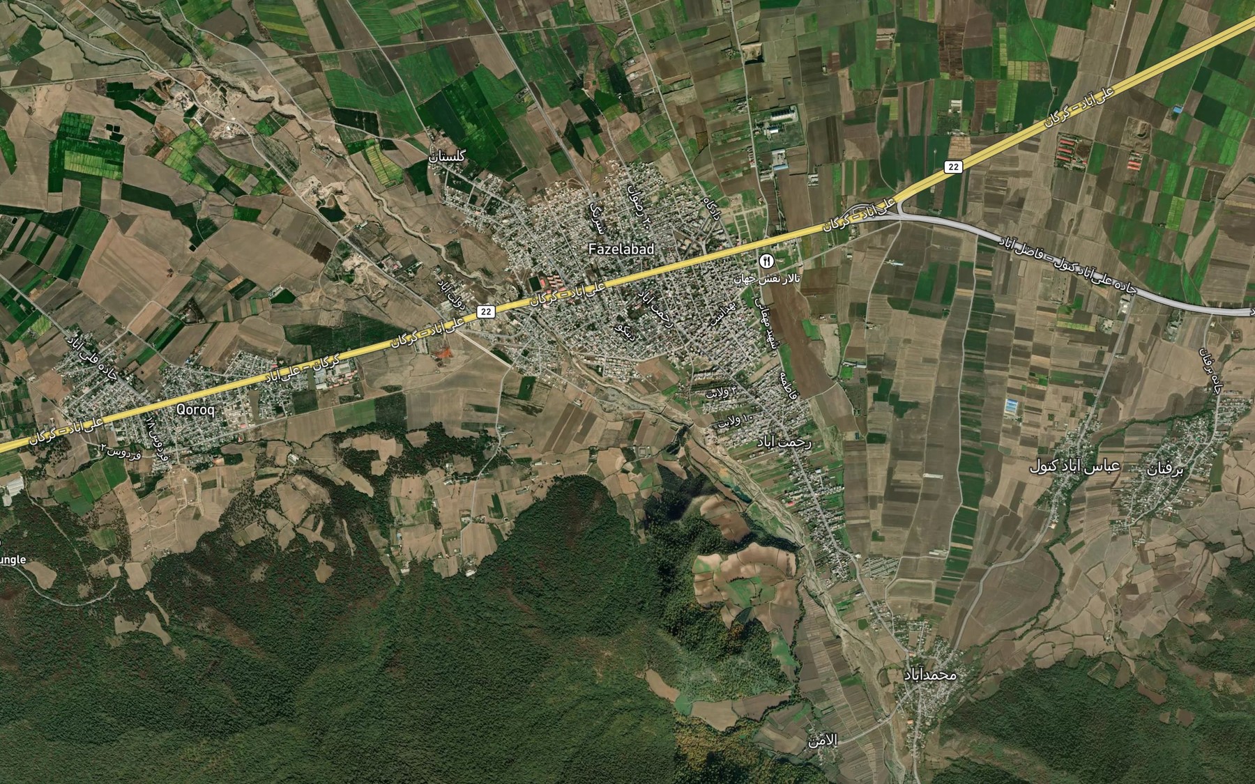 Satellite map of the Rudkhaneh-ye Mohammadabad