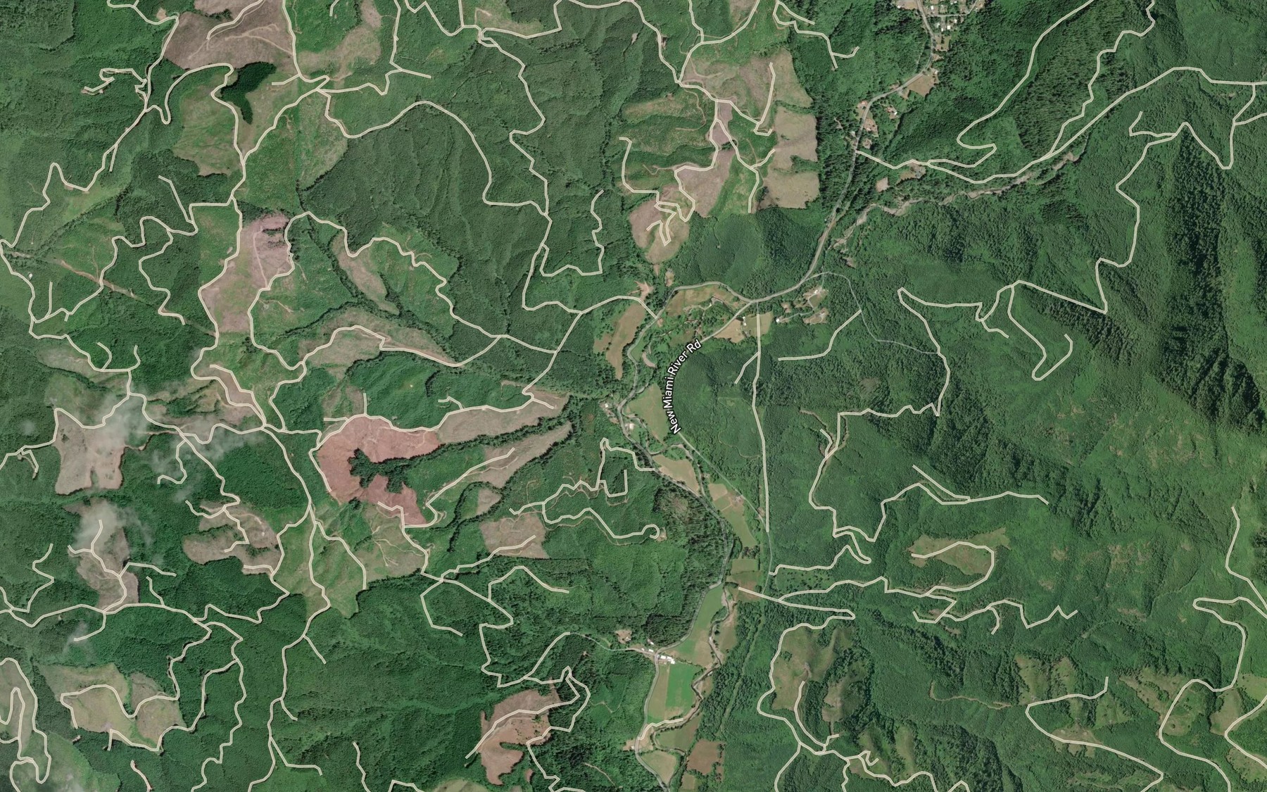Satellite map of the Peterson Creek