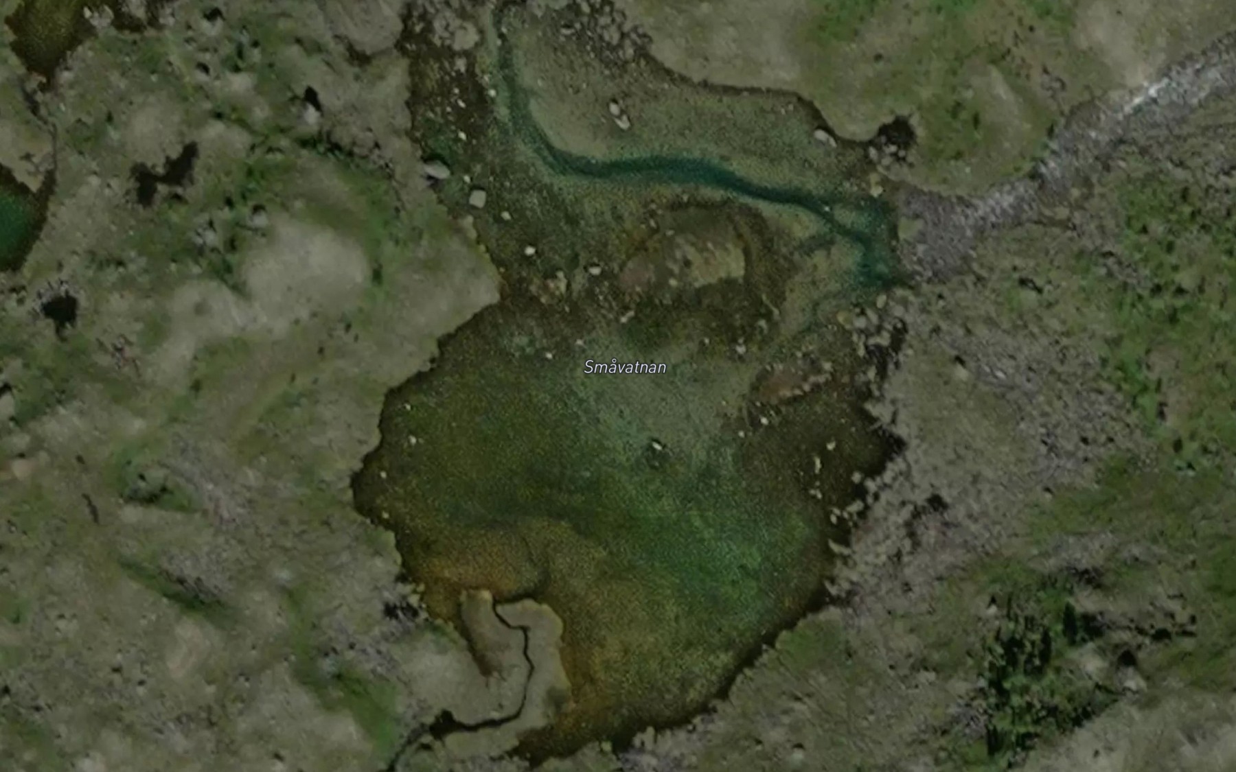 Satellite map of the Smavatnan