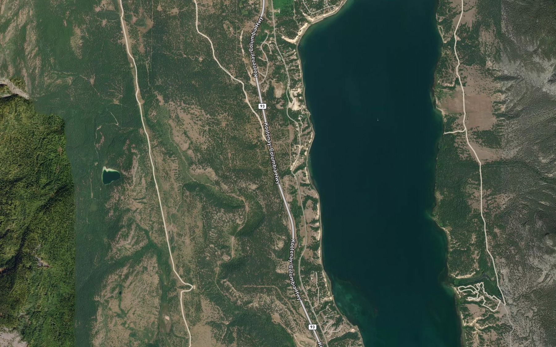 Satellite map of the Major Creek