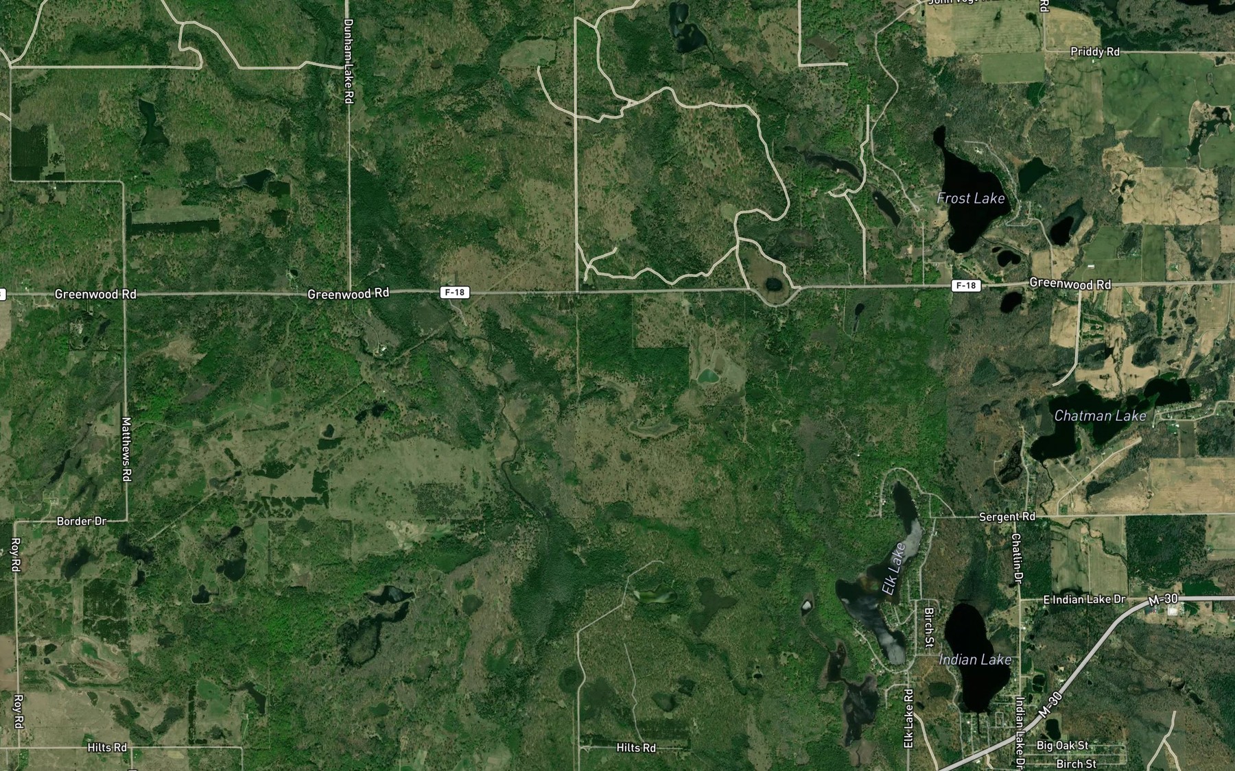 Satellite map of the Mikes Lake