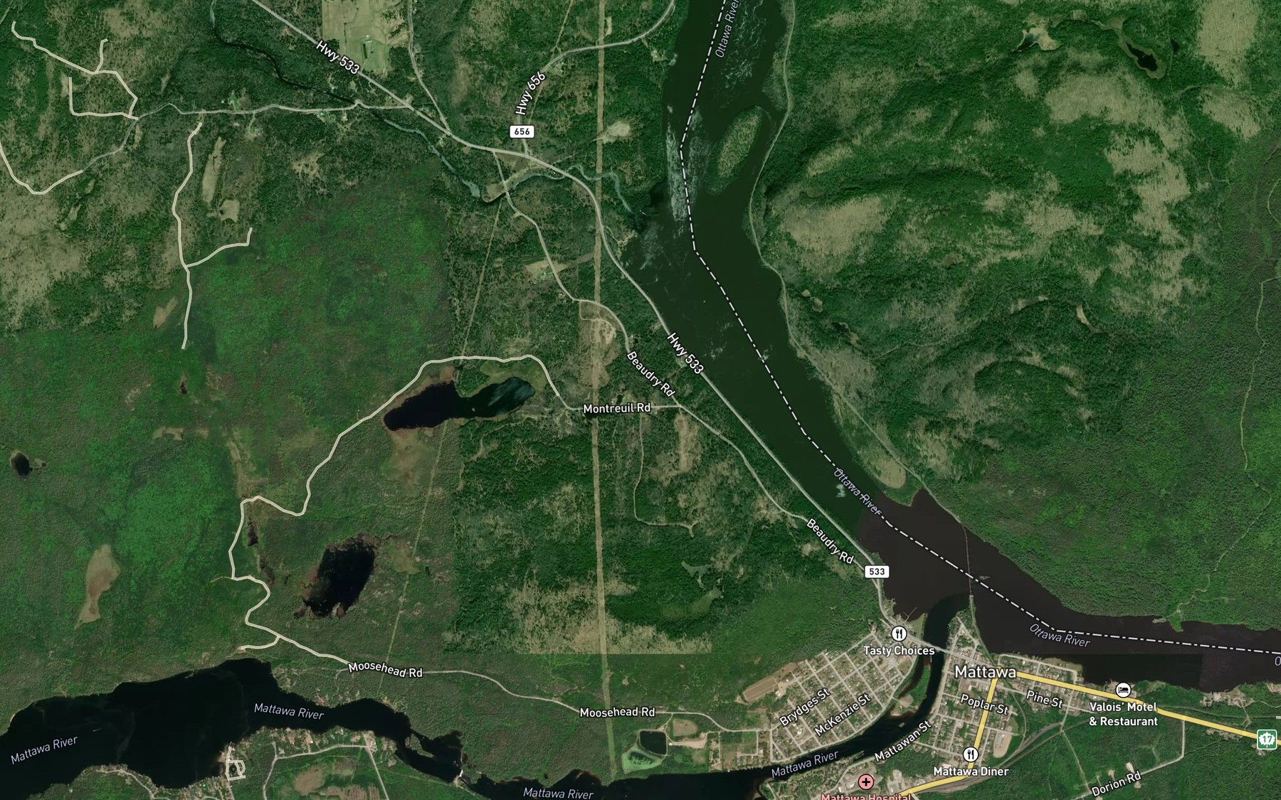 Satellite map of the MacDonald Bay