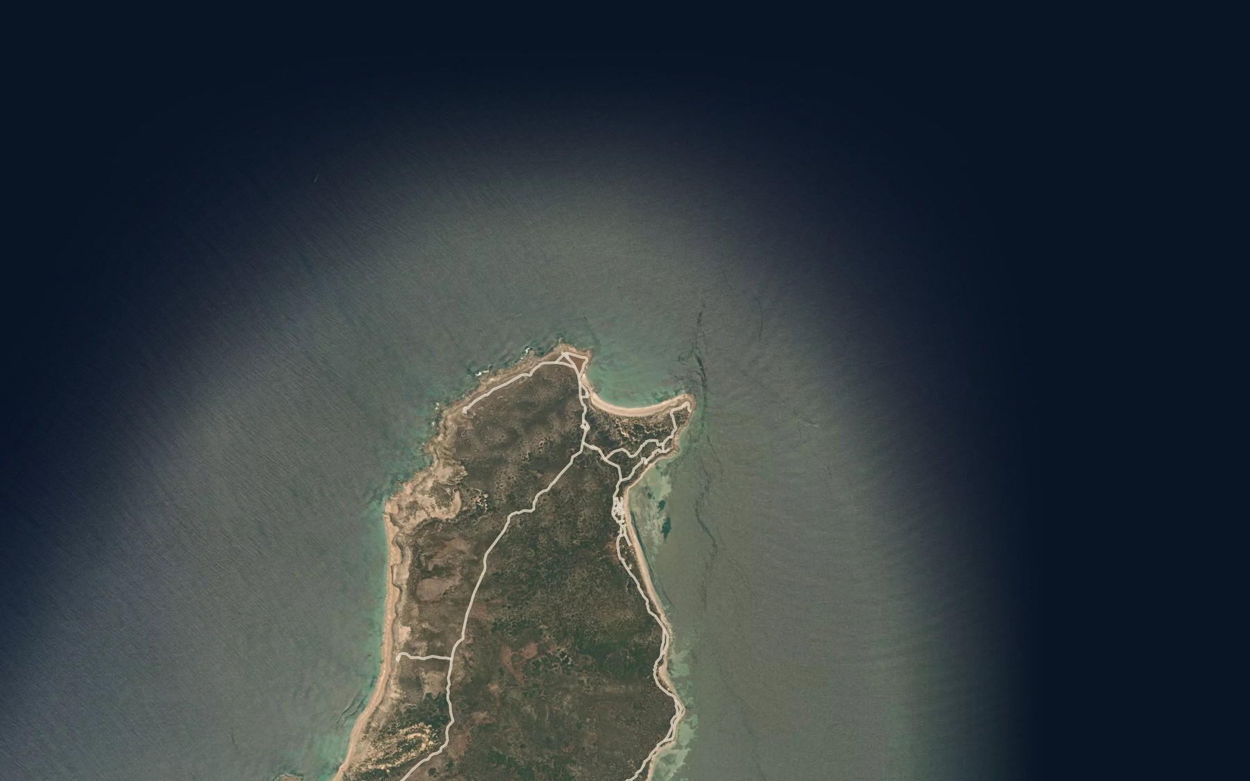 Satellite map of the Seasick Bay