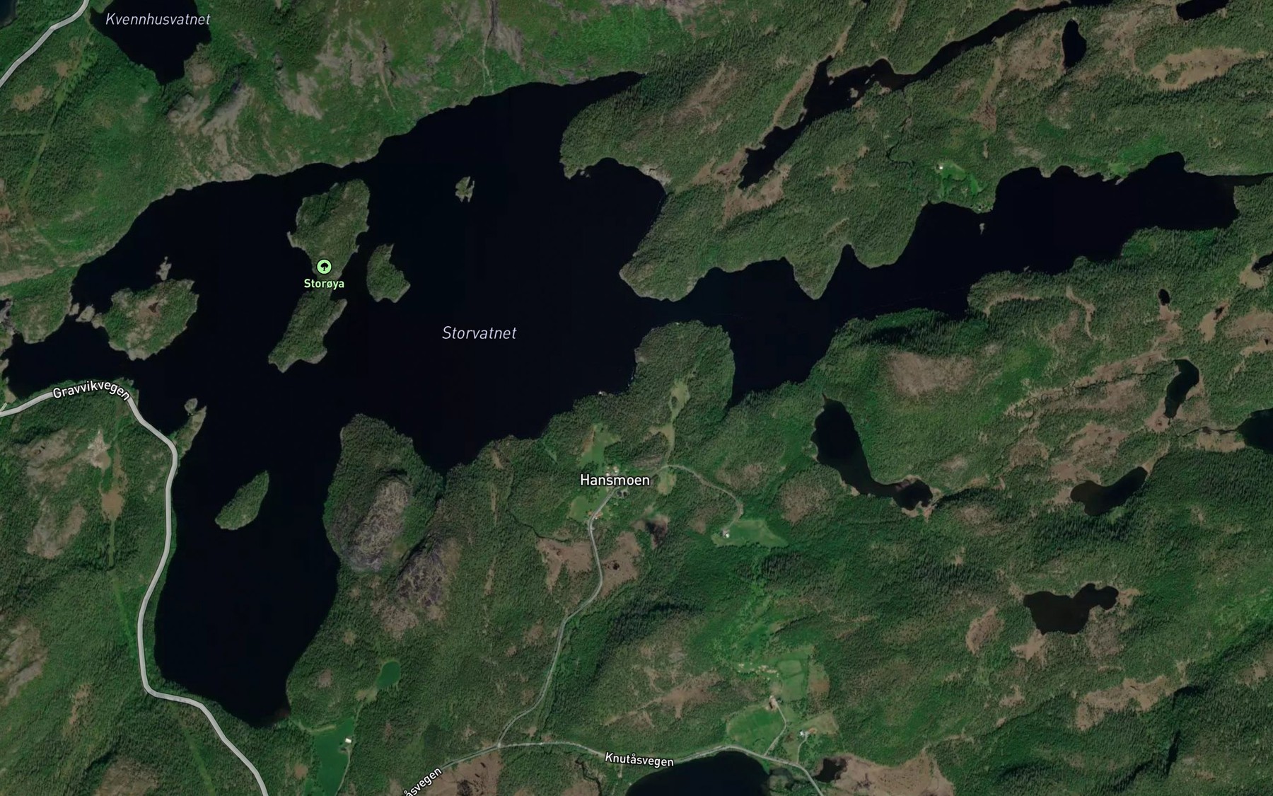Satellite map of the Storvatnet