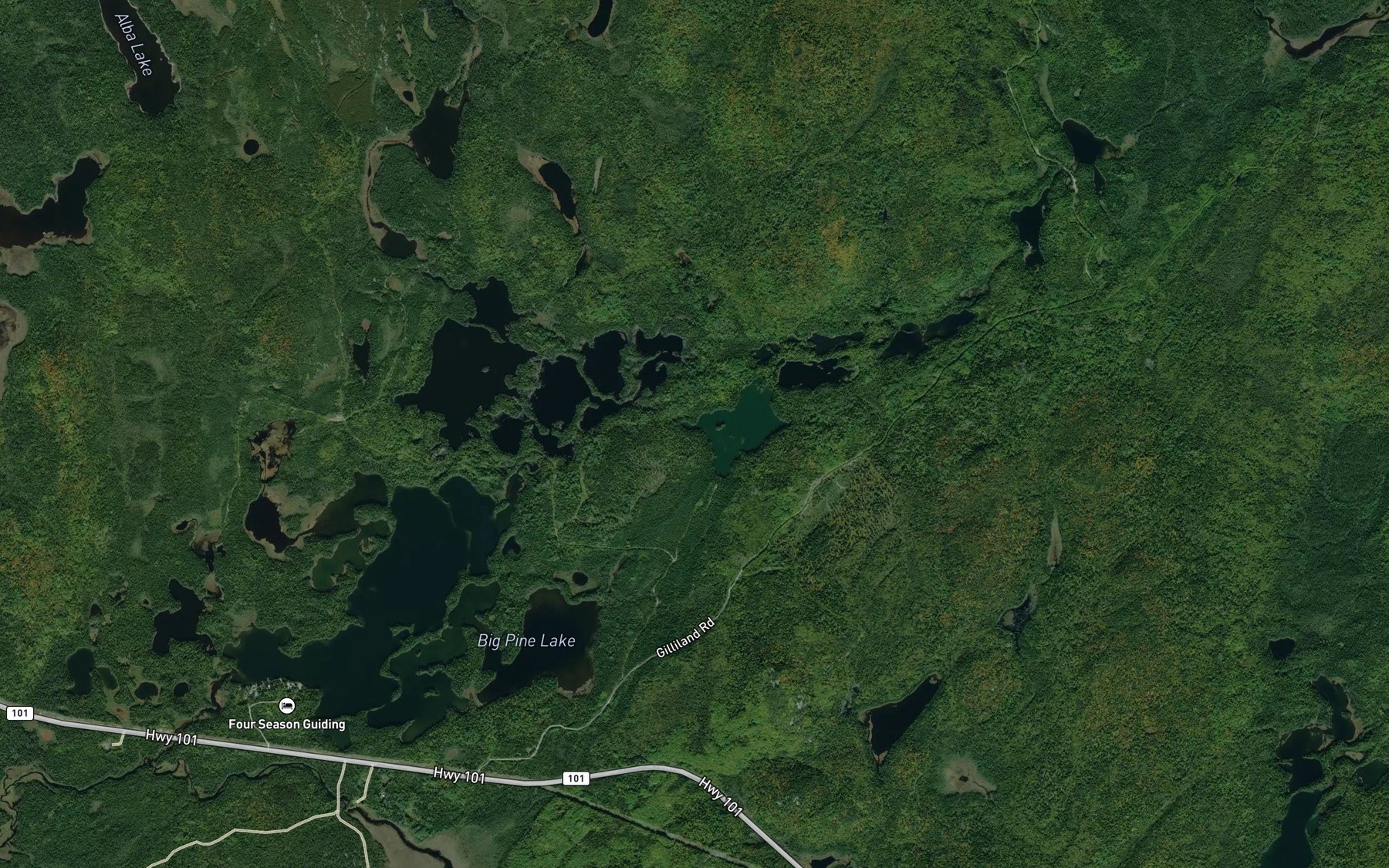 Satellite map of the Square Lake