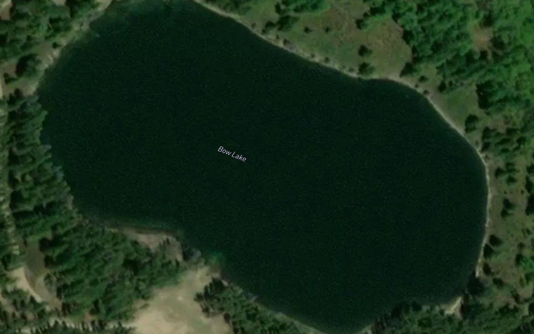 Satellite map of the Bow Lake