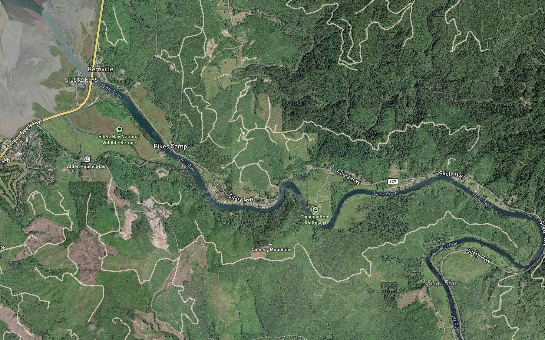 Satellite map of the Reed Reservoir