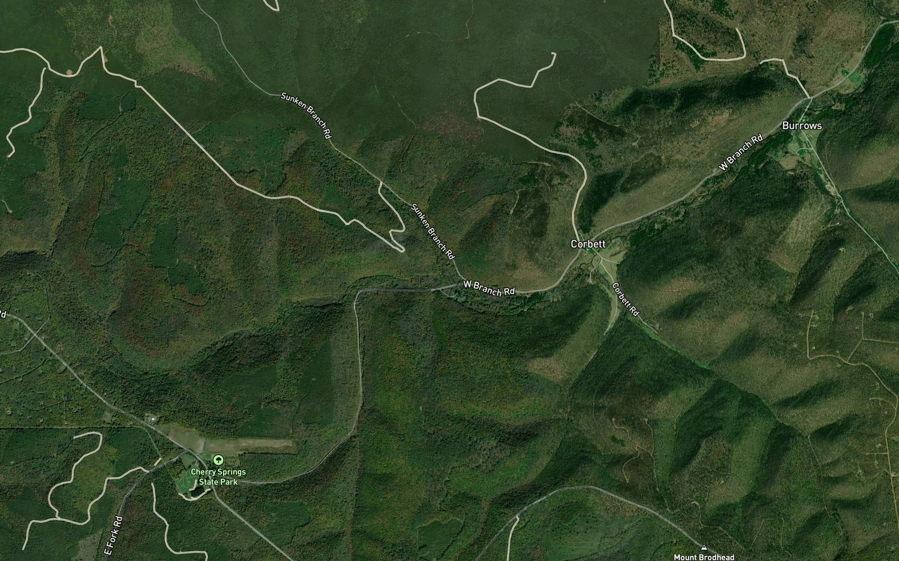 Satellite map of the Sunken Branch
