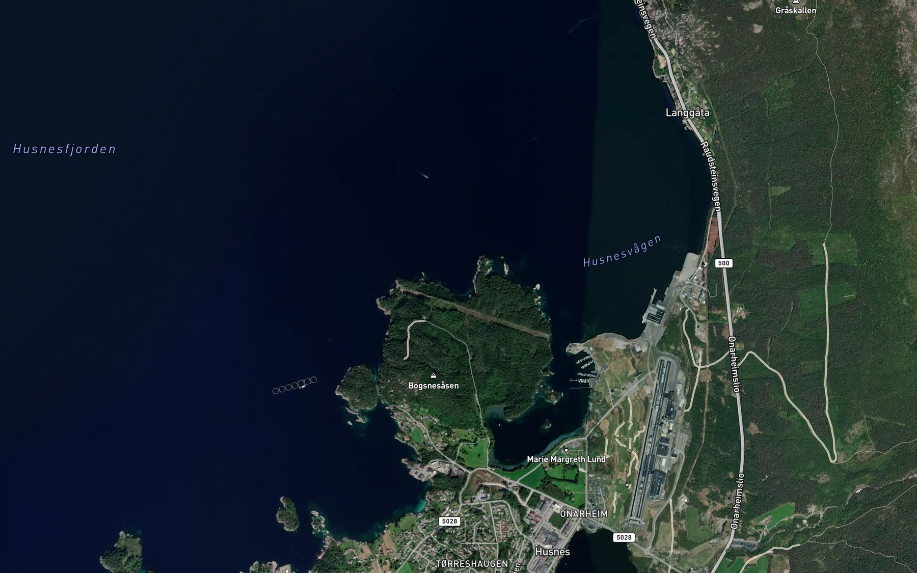 Satellite map of the Breidvika