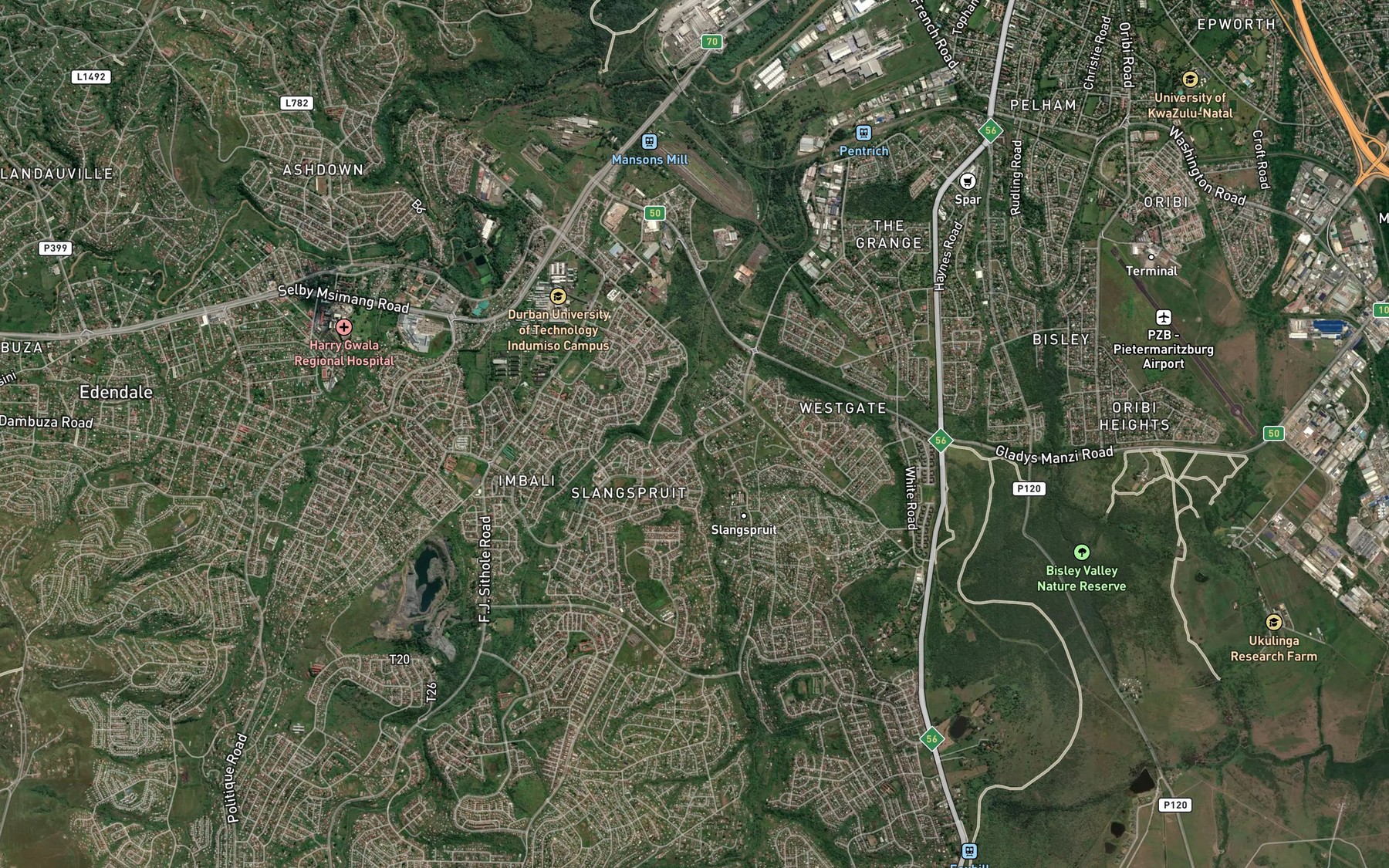 Satellite map of the Slangspruit