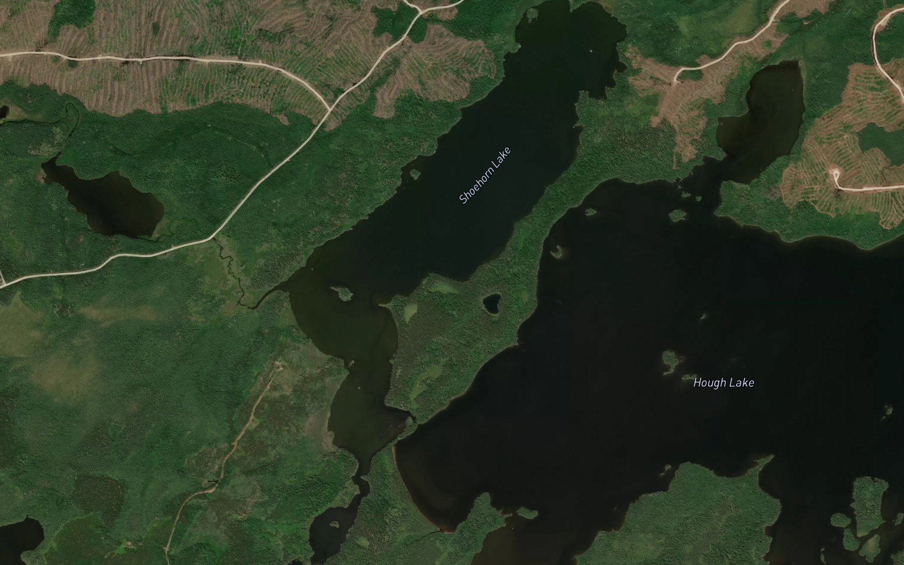 Satellite map of the Shoehorn Lake