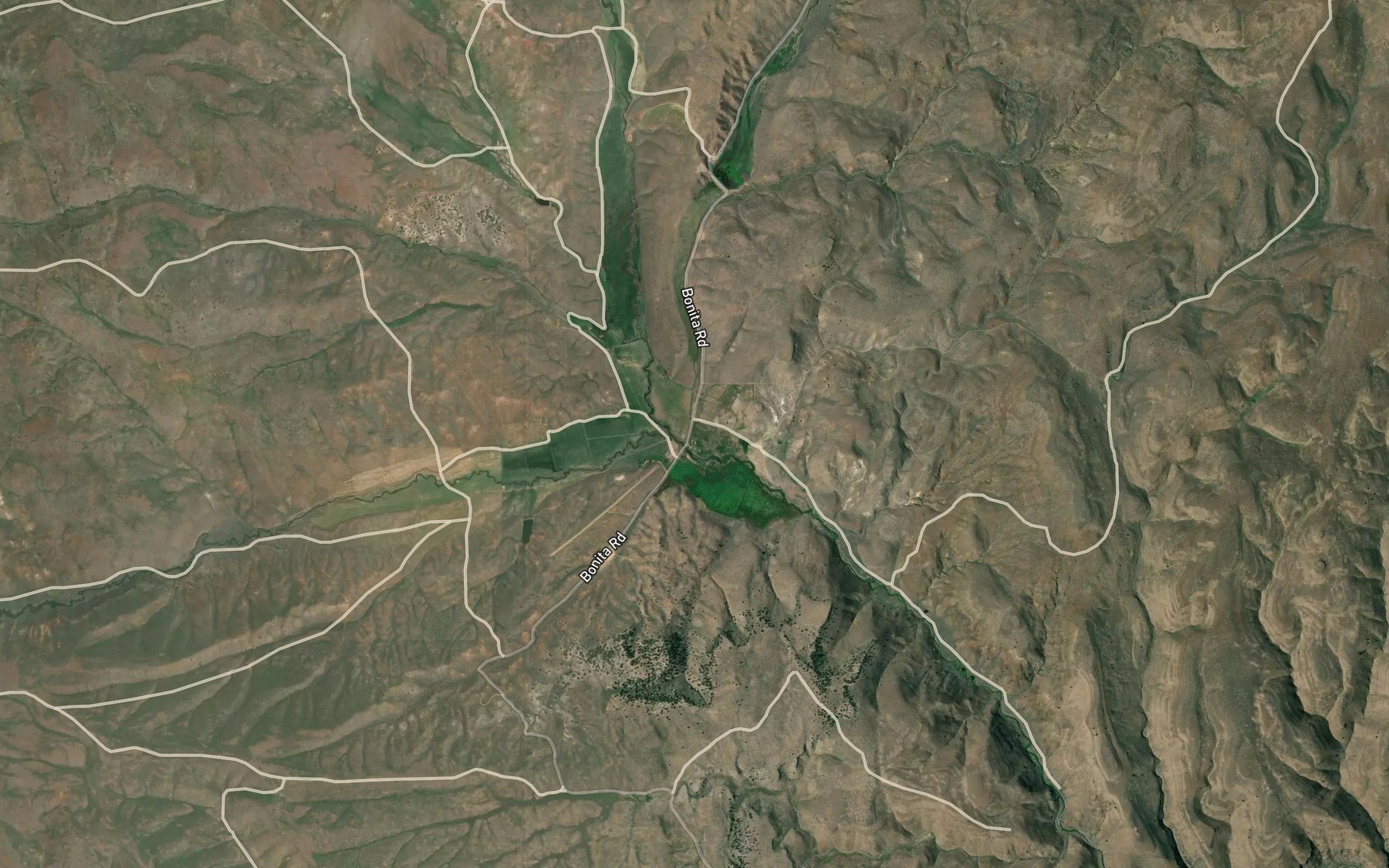 Satellite map of the Wheaton Creek