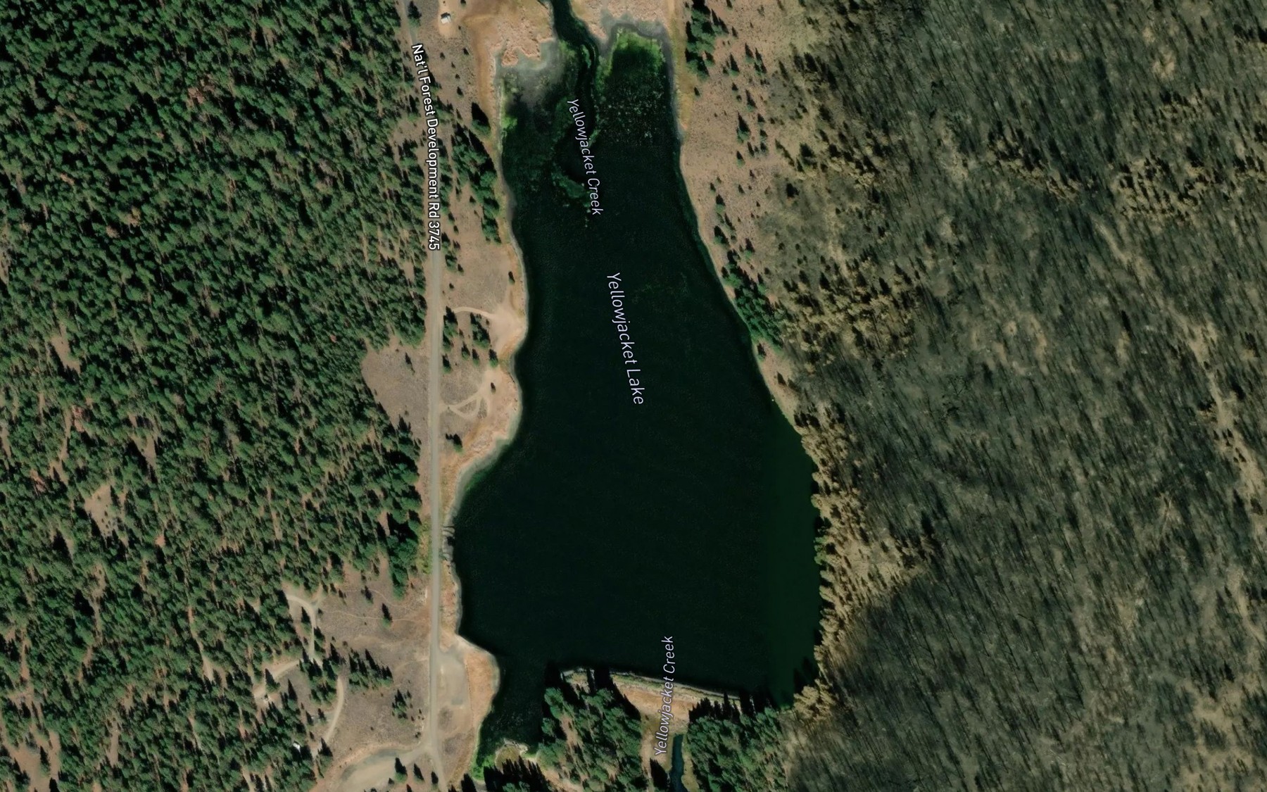 Satellite map of the Yellowjacket Lake