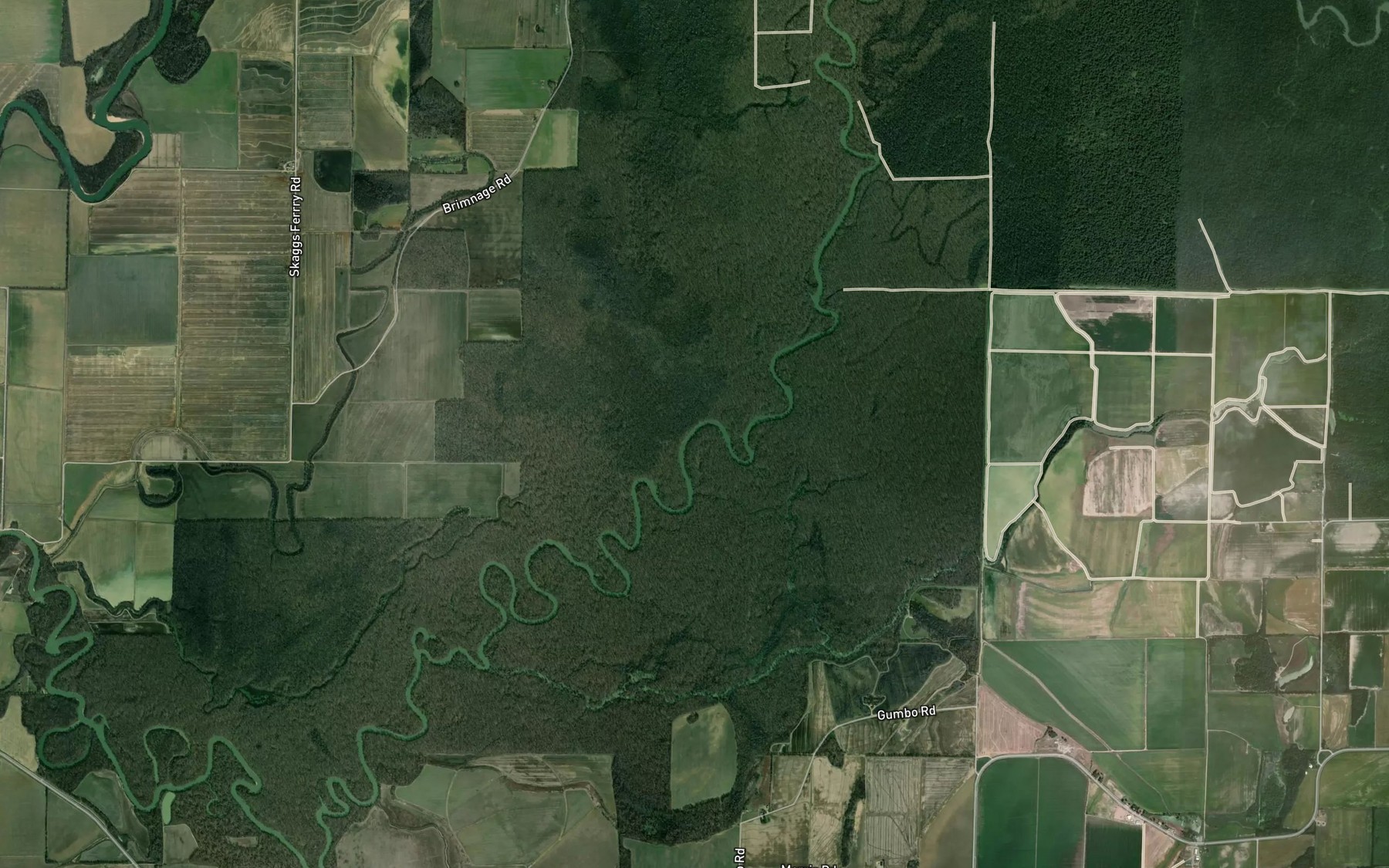 Satellite map of the Two Board Shanty Bend