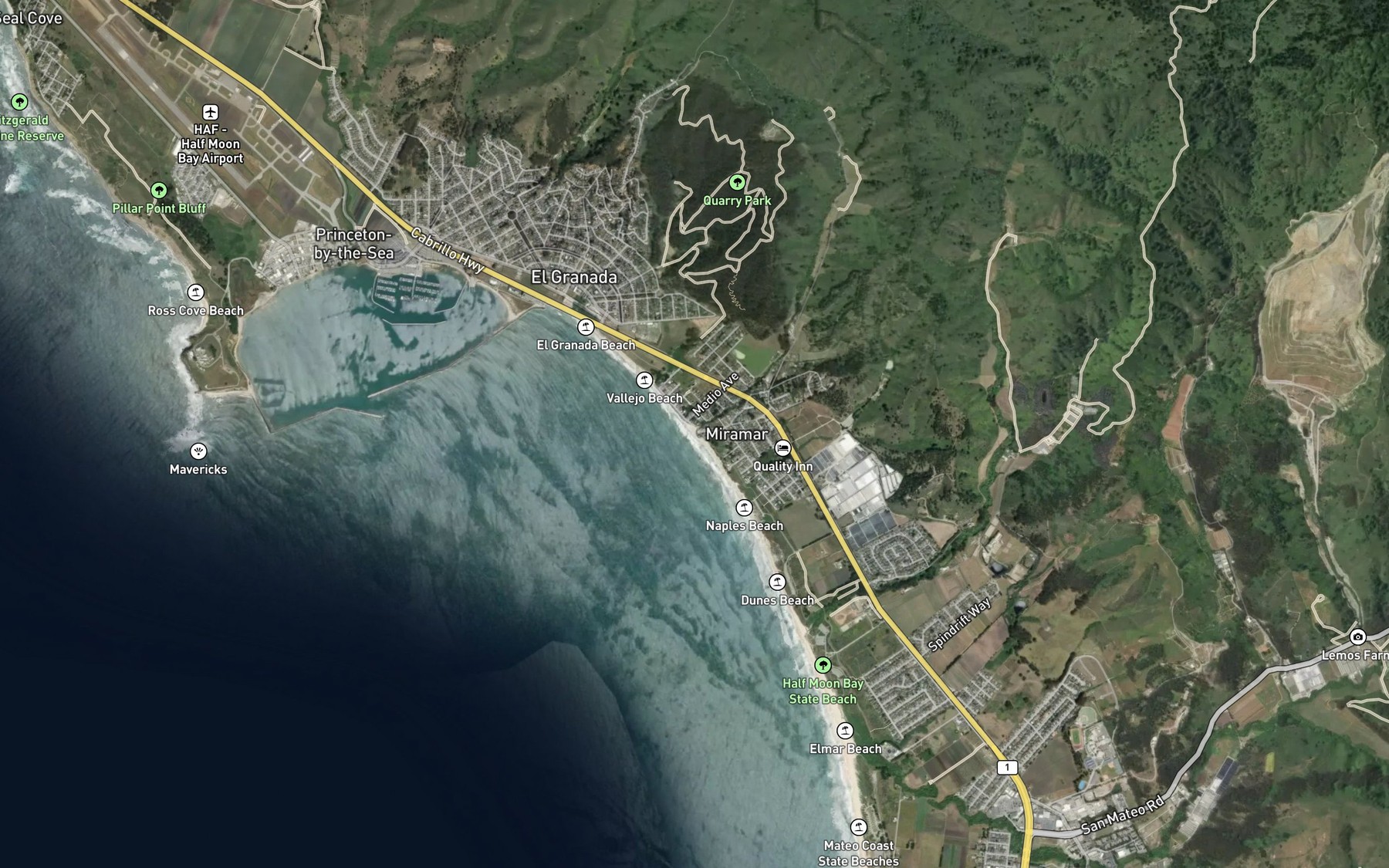 Satellite map of the Arroyo De En Medio