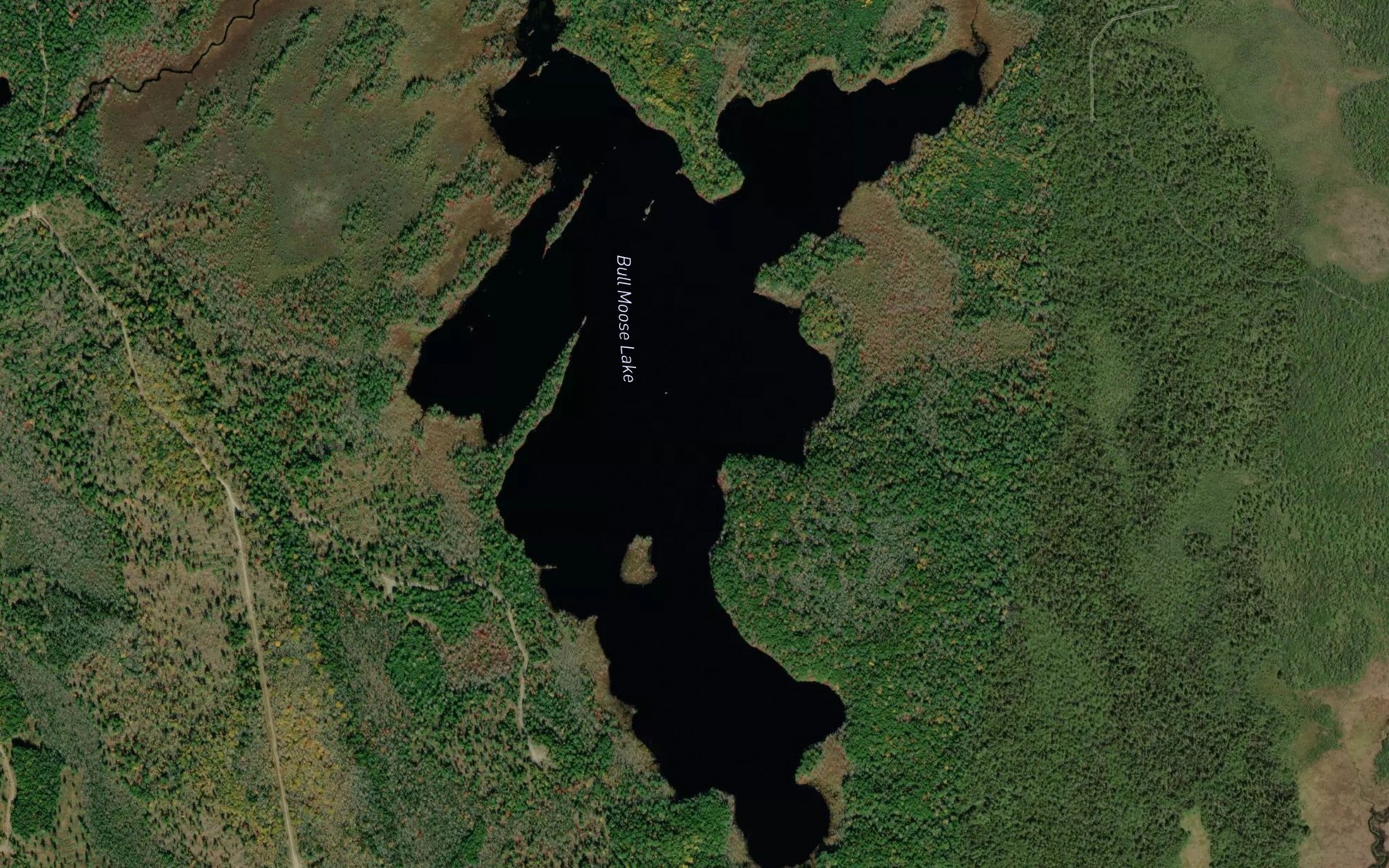 Satellite map of the Bull Moose Lake