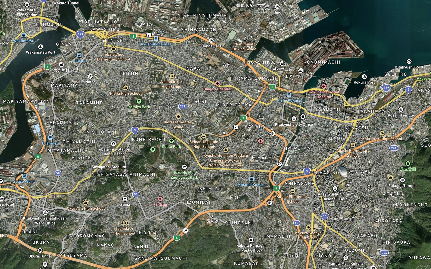 Satellite map of the Itabitsu Gawa