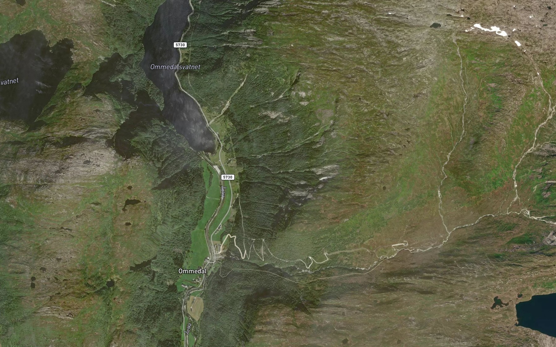 Satellite map of the Breiddalsgrova