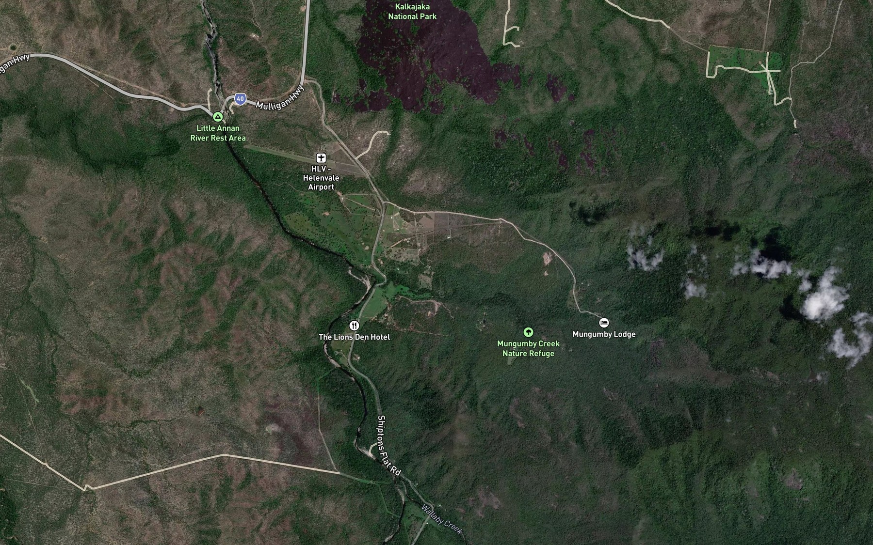 Satellite map of the Mungumby Creek
